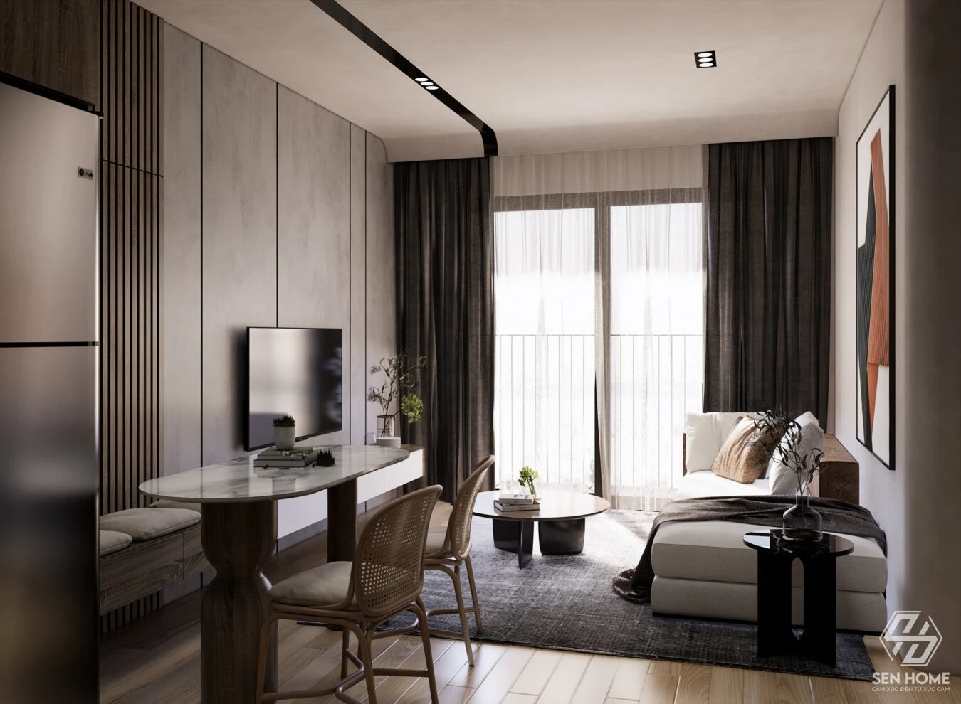 SketchUp Free Enscape Model Free Download Modern Living Room And Dining Room Enscape ID 218000103 (Duc Hung)