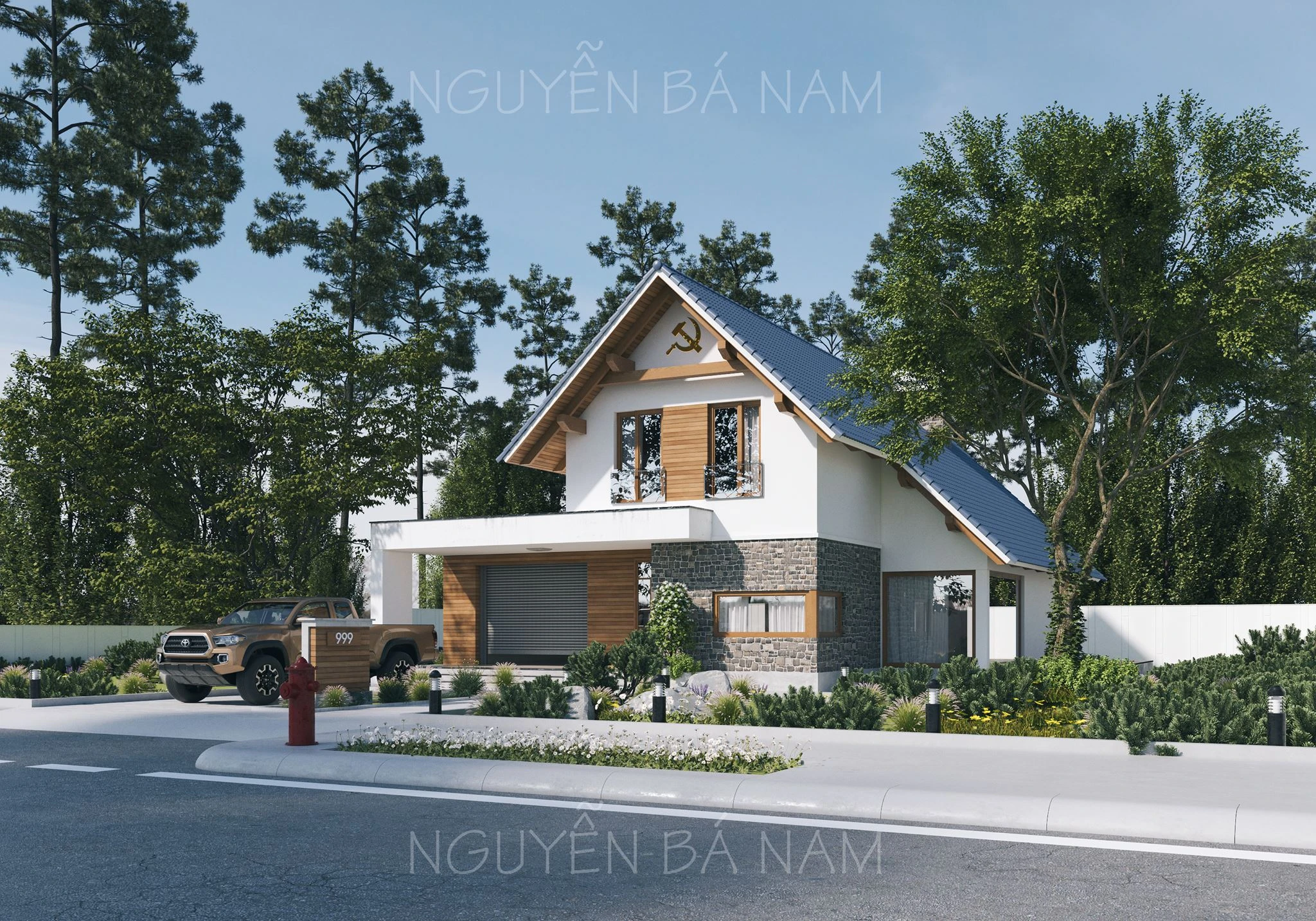 Exterior Enscape Model Free Download Vray Modern ID 101000489 (Nguyen Ba Nam)