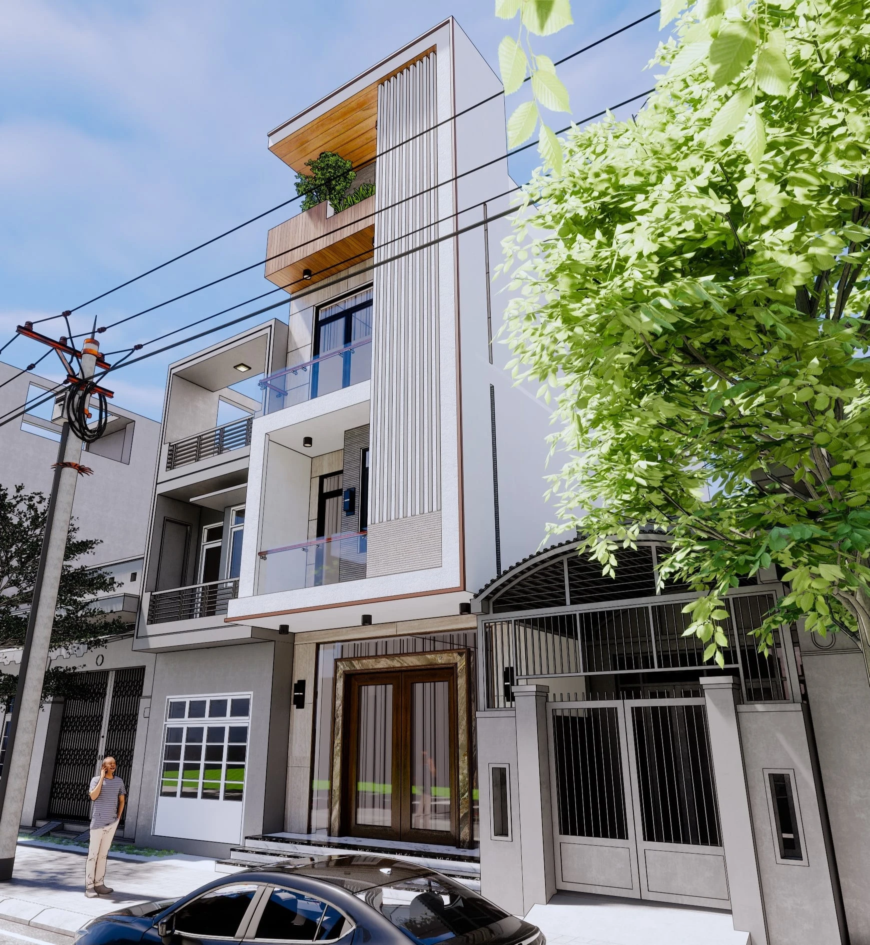 SketchUp Free Exterior Free Sketchup Models Download Enscape Modern ID 101000486 (Dang Nam Quang)