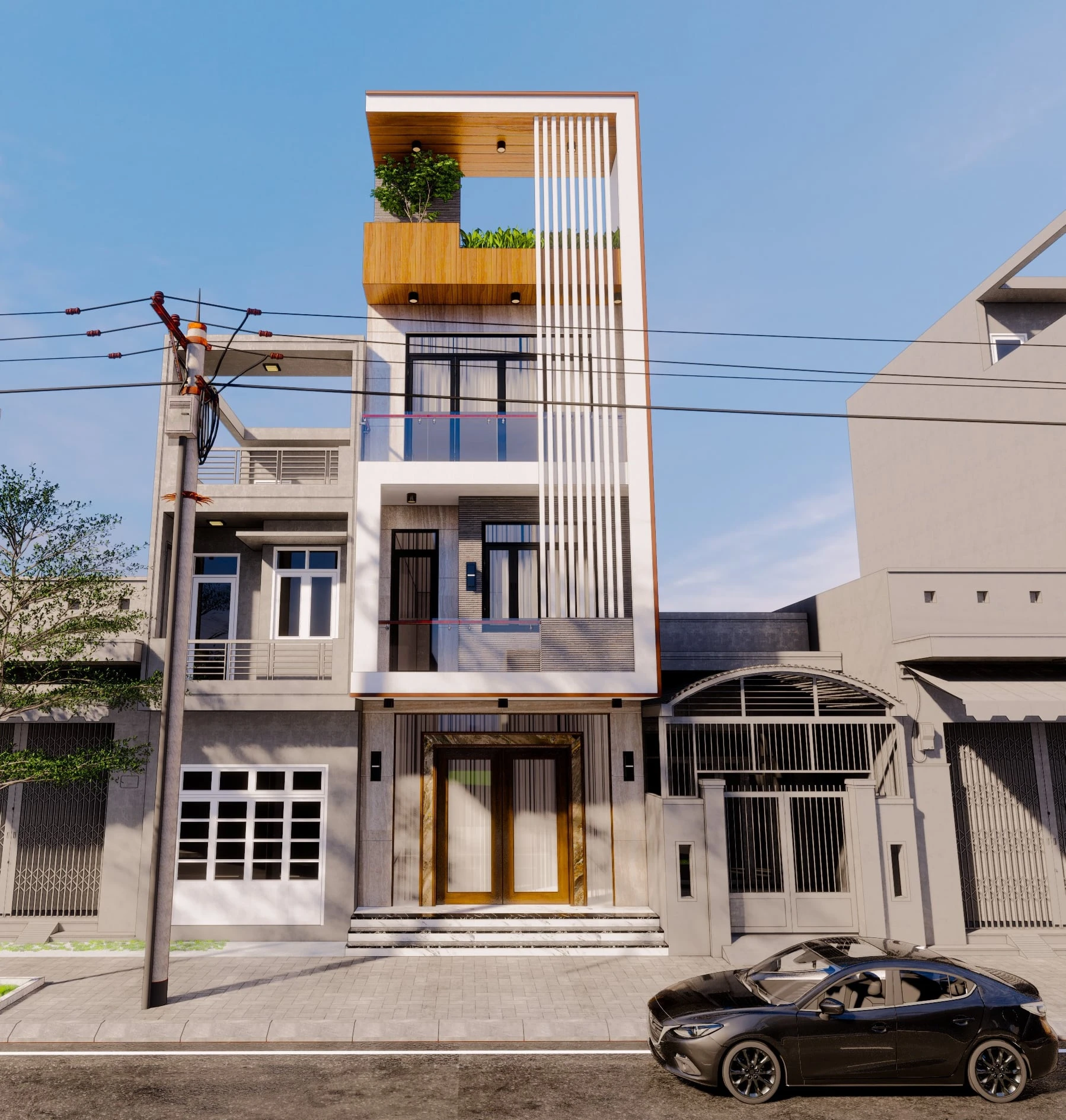 SketchUp Free Exterior Free Sketchup Models Download Enscape Modern ID 101000486 (Dang Nam Quang)