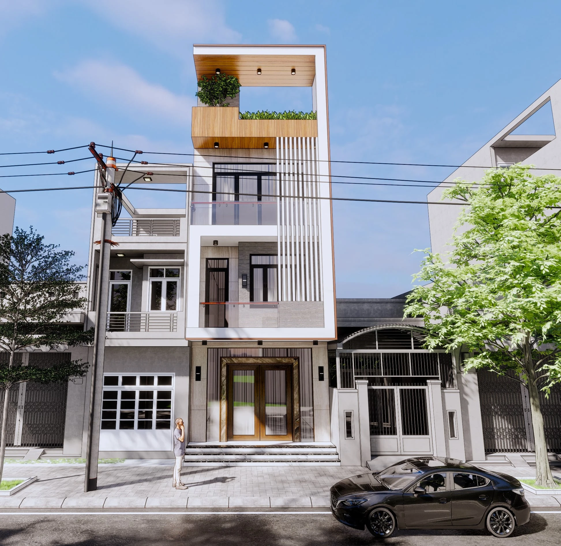 SketchUp Free Exterior Free Sketchup Models Download Enscape Modern ID 101000486 (Dang Nam Quang)