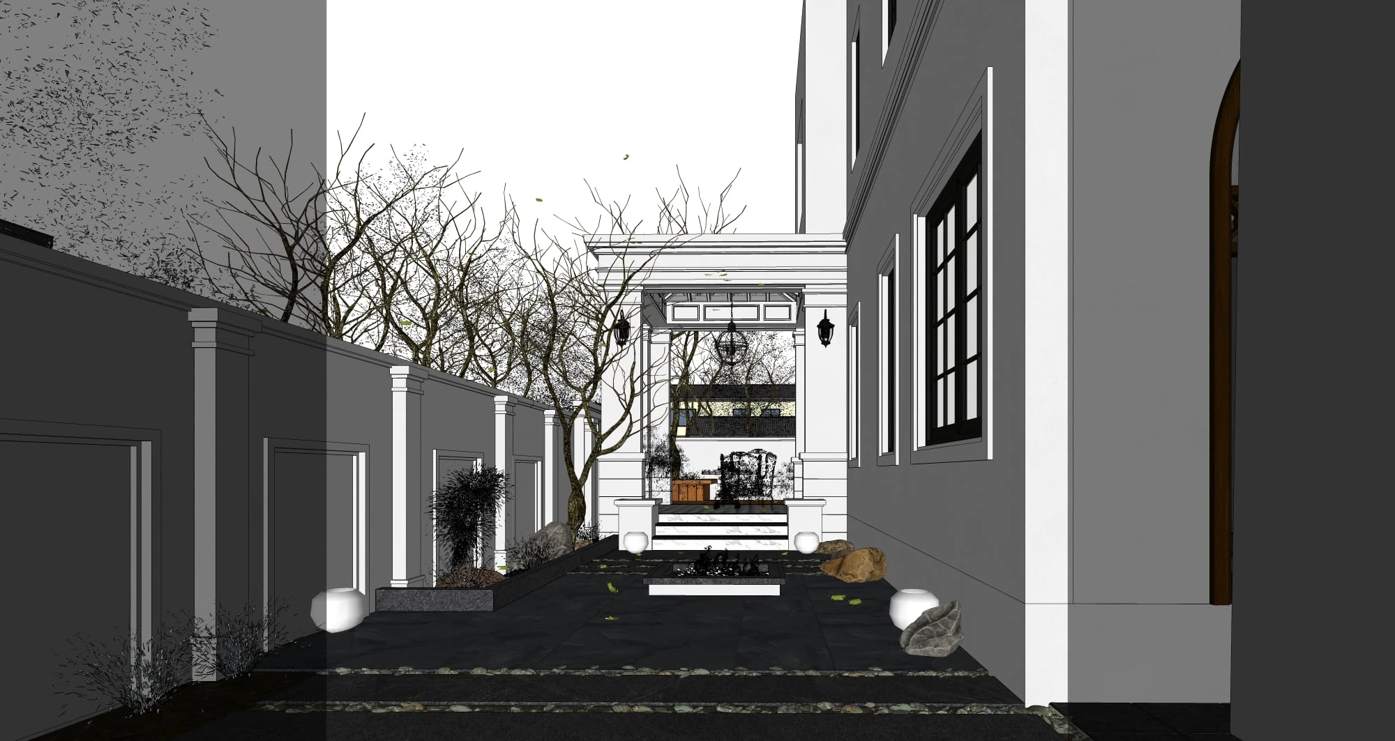 Exterior Free Sketchup Models Vray Modern ID 101000392 (Do Duc Minh)