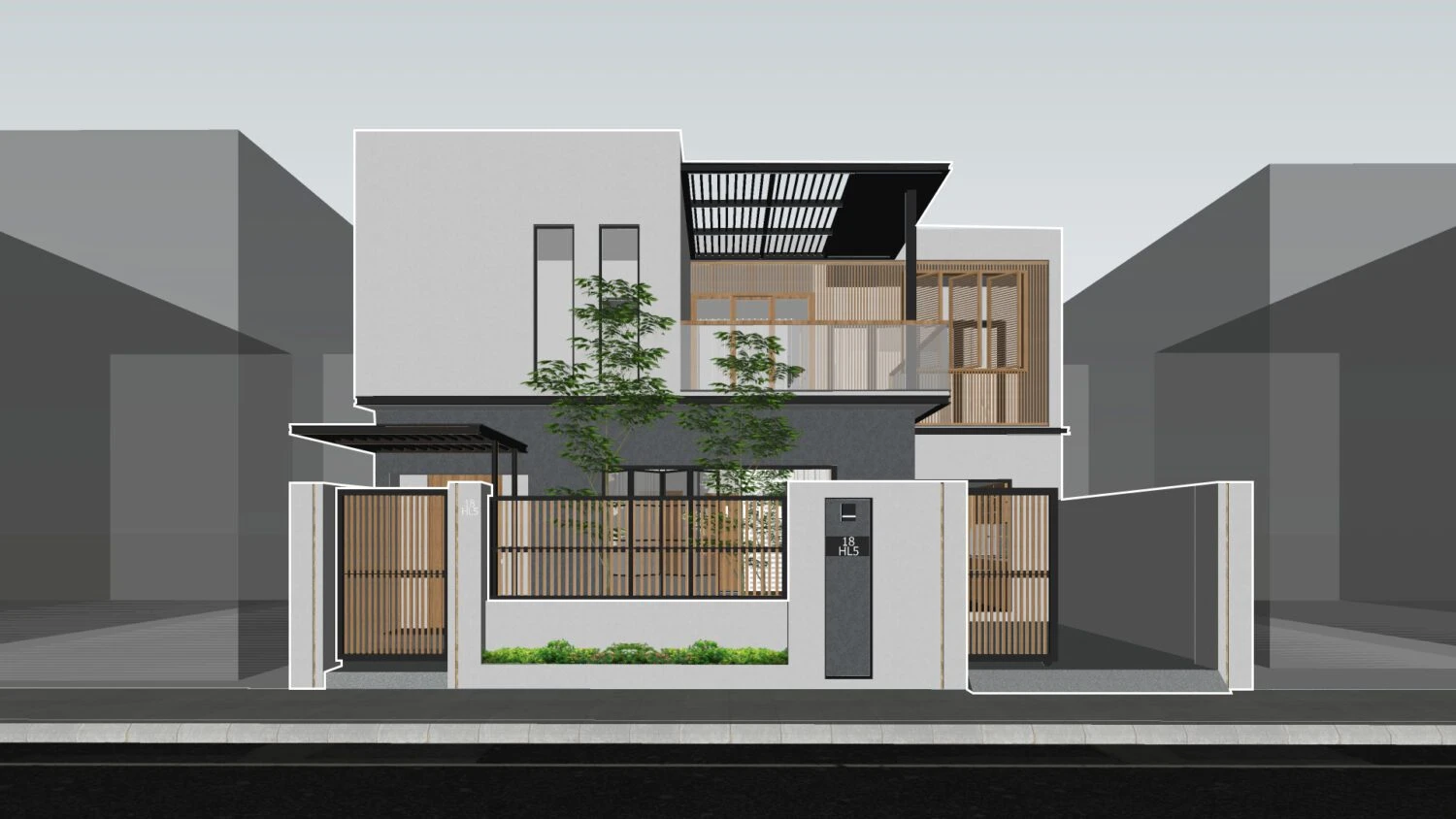 Exterior Free Sketchup Scene Modern ID 101000267 (Thanh Hoang)