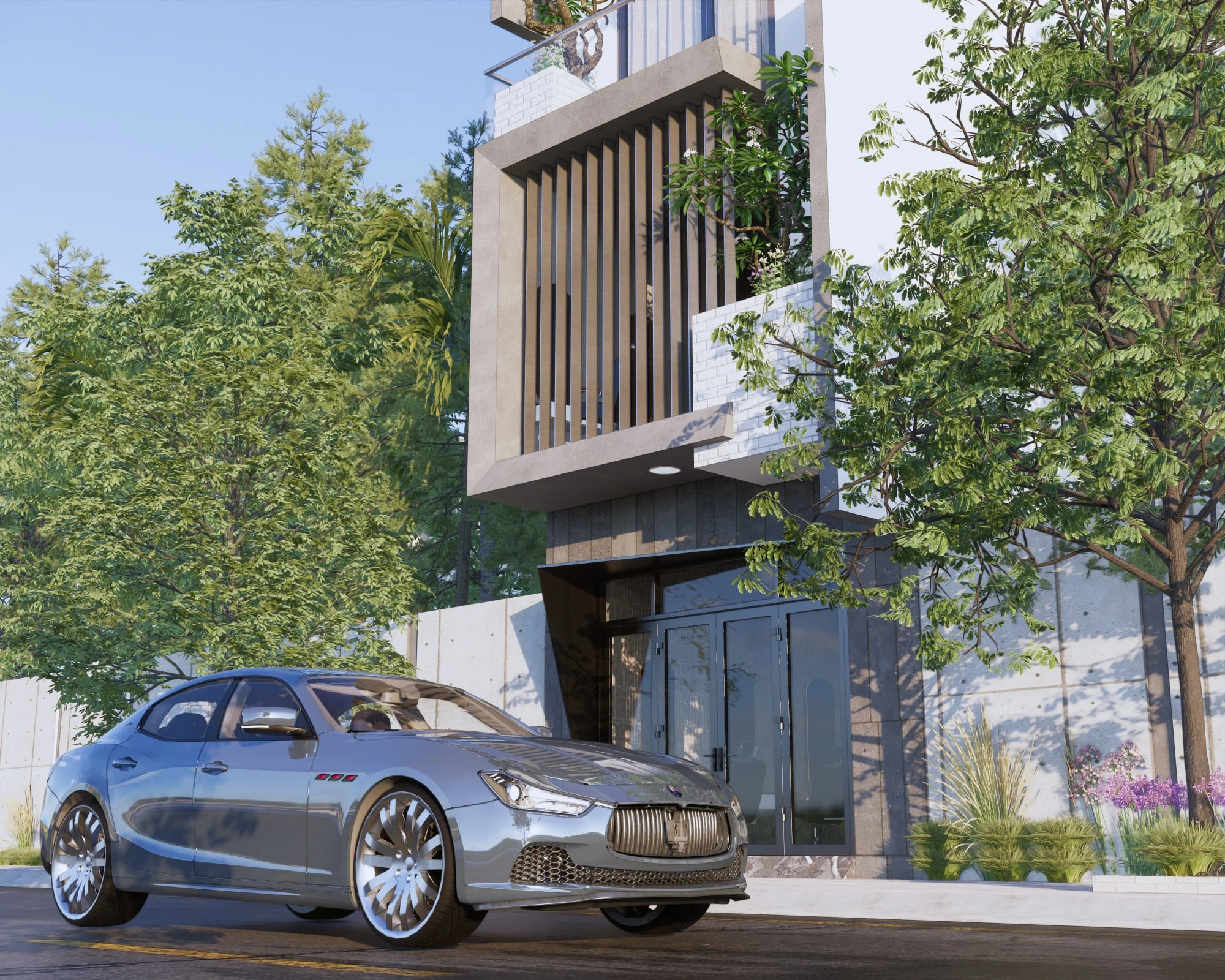 SketchUp Free Exterior Modern Enscape Free Sketchup Models ID 101000462 (Duy Dao)