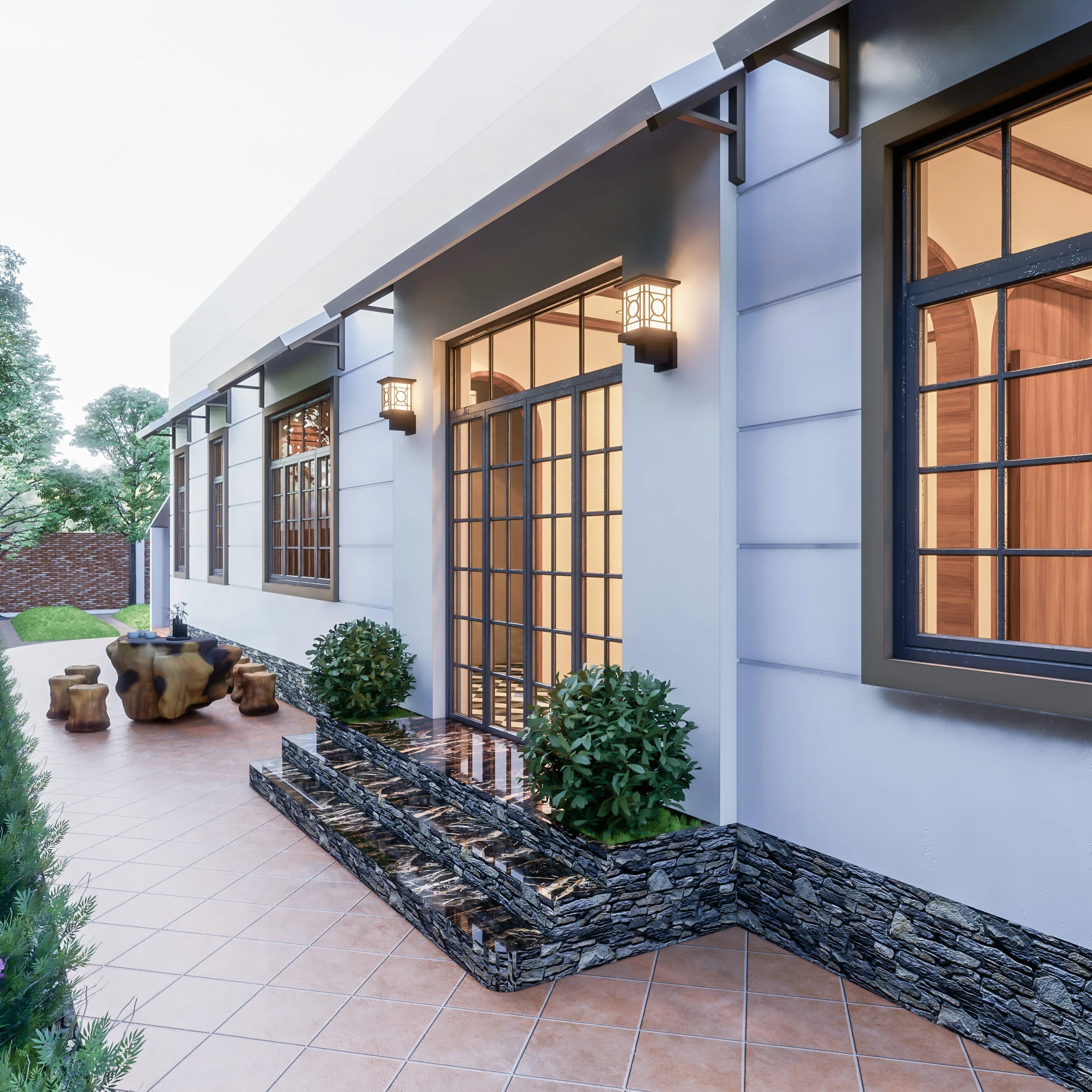 Exterior Modern Enscape Free Sketchup Scene ID 101000537 (Thanh Tung Nguyen)