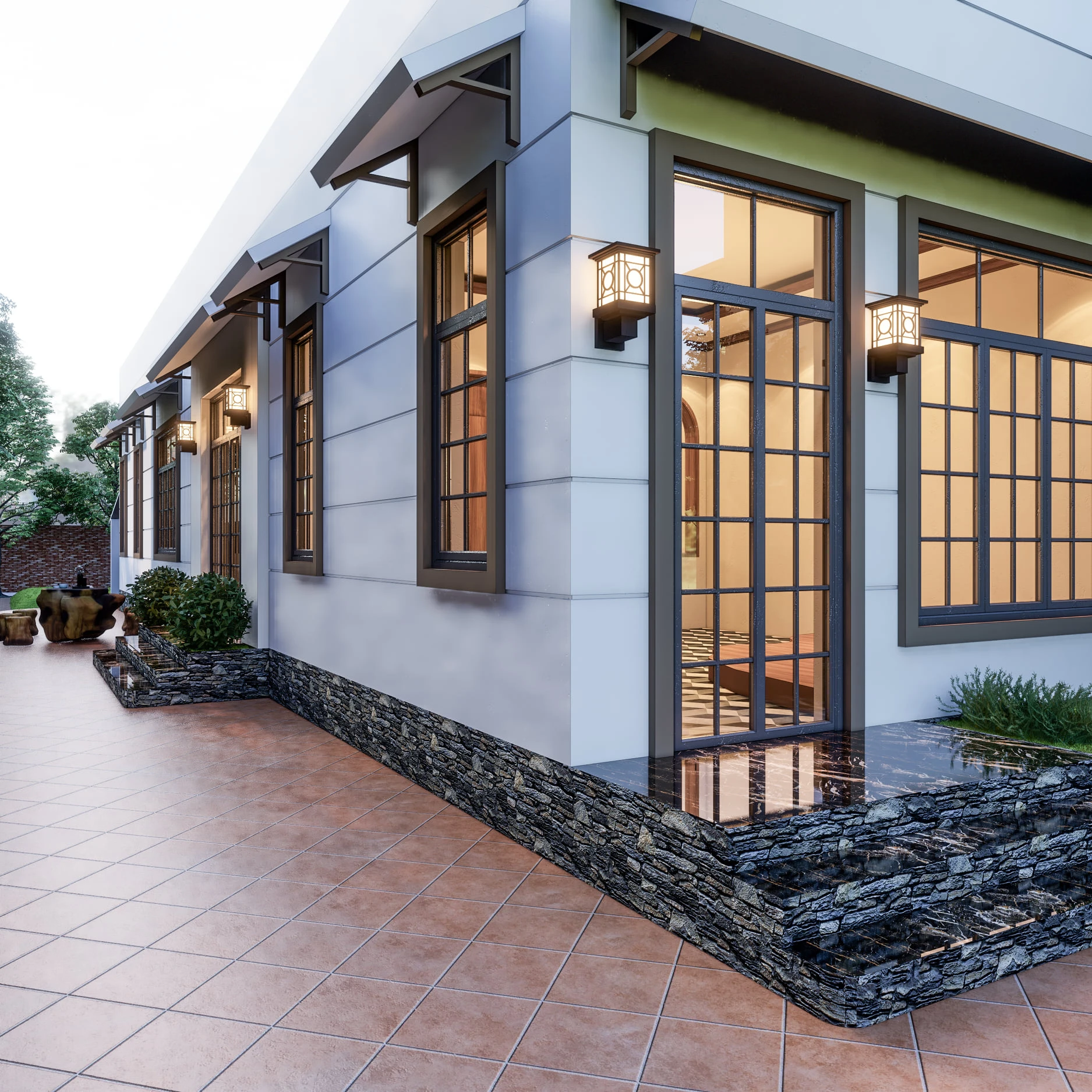 Exterior Modern Enscape Free Sketchup Scene ID 101000537 (Thanh Tung Nguyen)