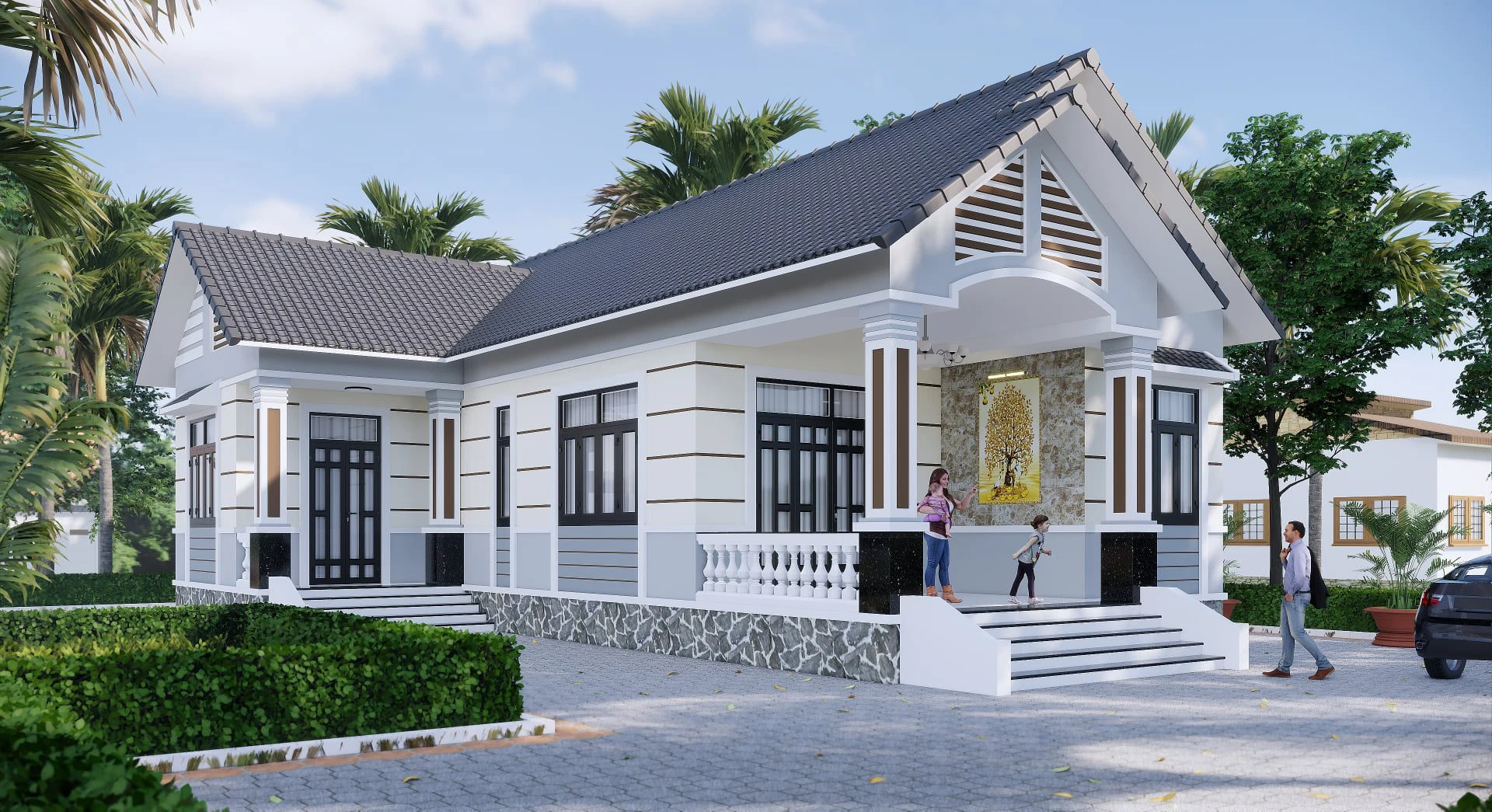 Exterior Modern Enscape Sketchup Model Download ID 101000505 (Tu Minh Sang)