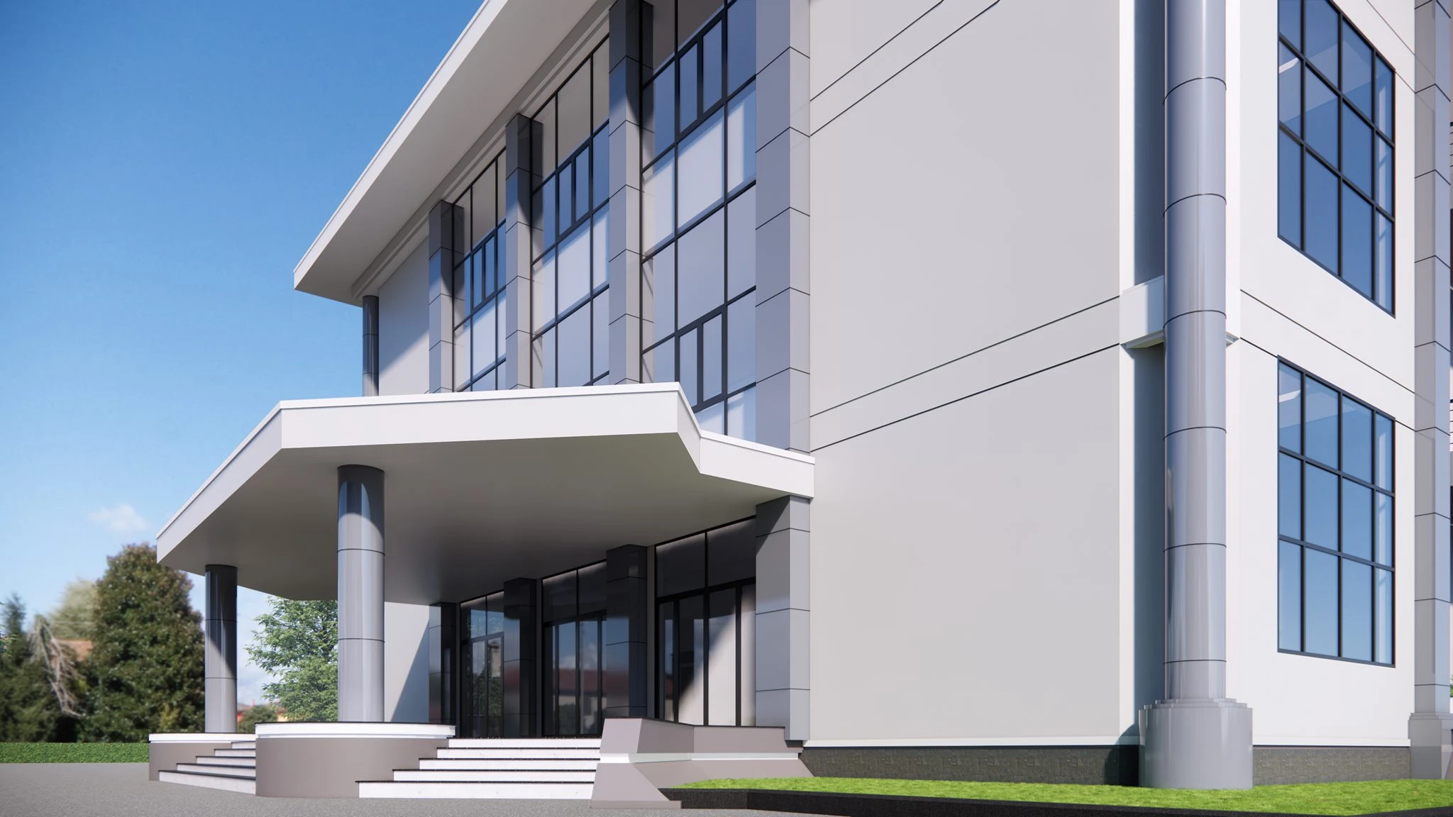 Exterior Modern Enscape Sketchup Model Free Download ID 101000531 (Minh Duc)