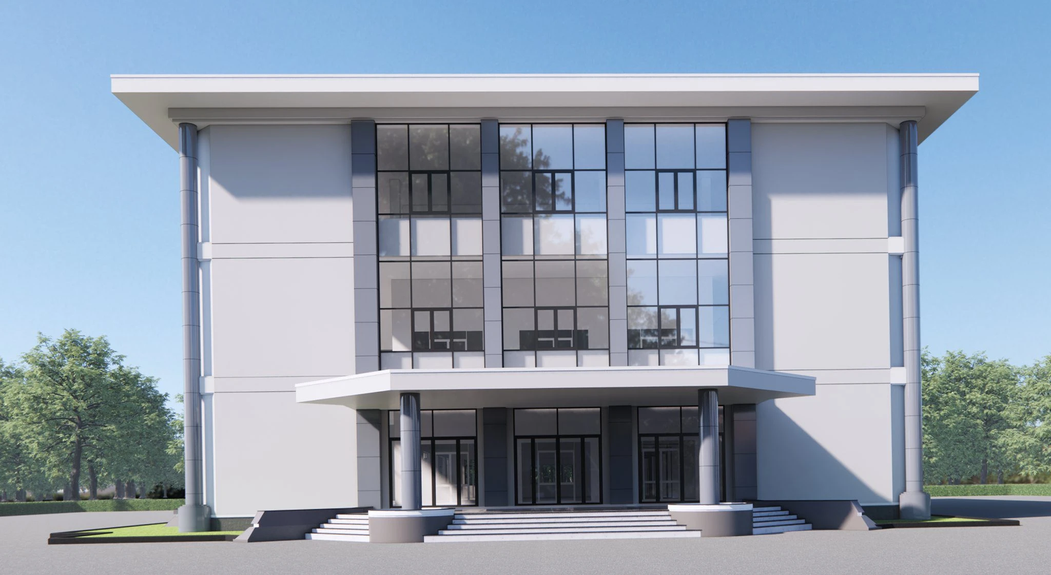 Exterior Modern Enscape Sketchup Model Free Download ID 101000531 (Minh Duc)