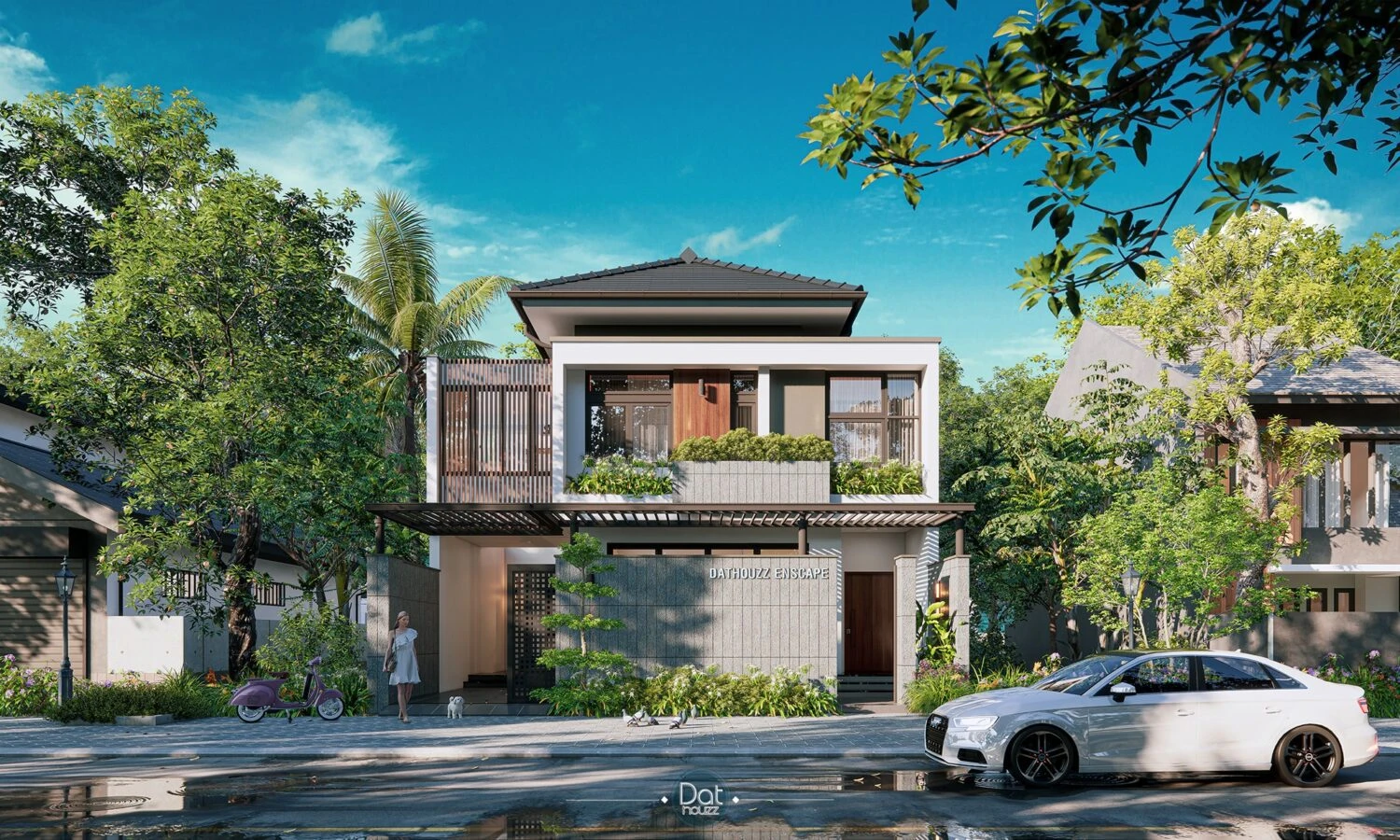 SketchUp Free Exterior Modern Enscape Sketchup Scene Free Download ID 101000293 (Dat Houzz)