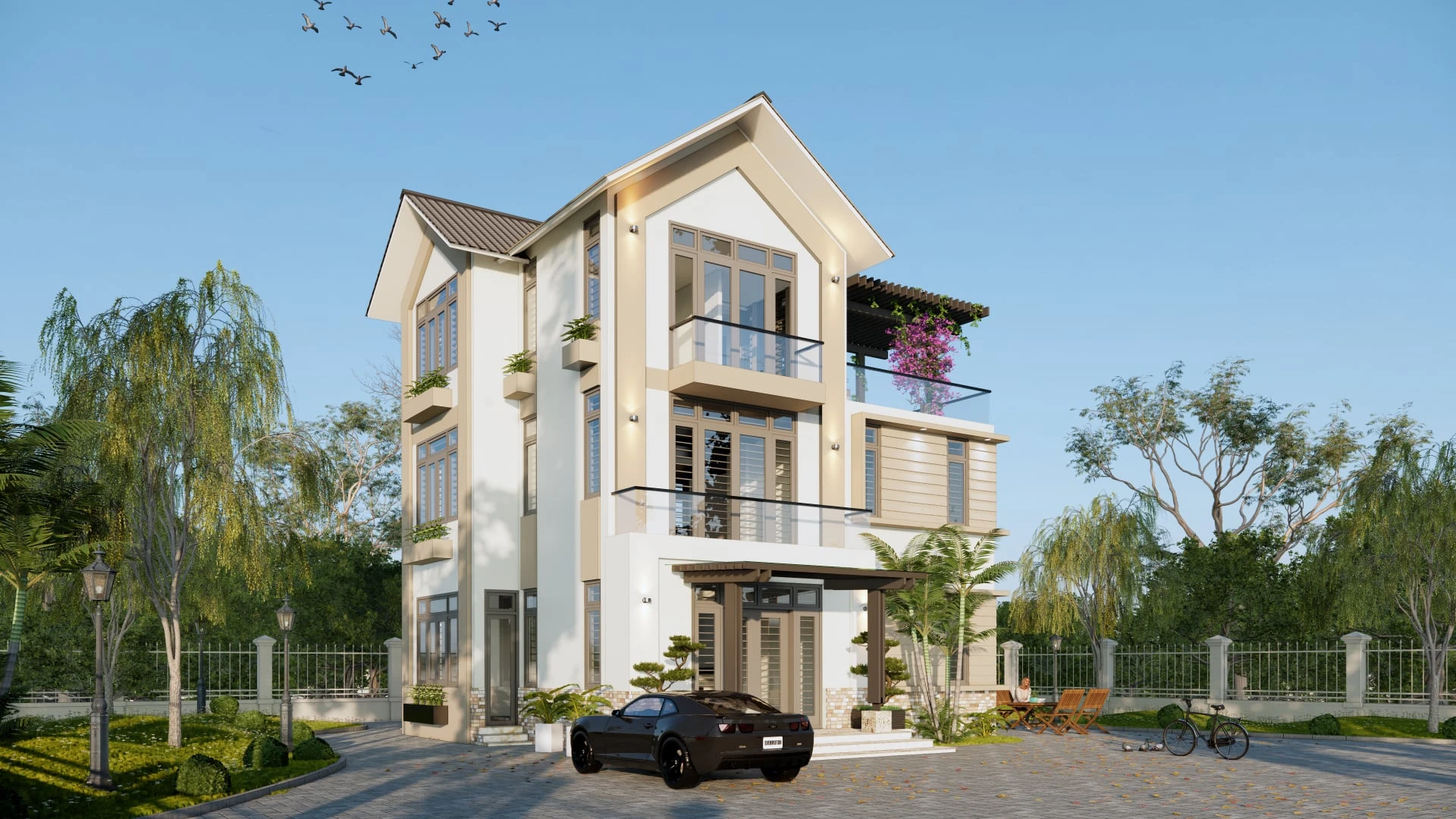 Exterior Modern Free Sketchup Models Download ID 101000466 (Tran Tan)