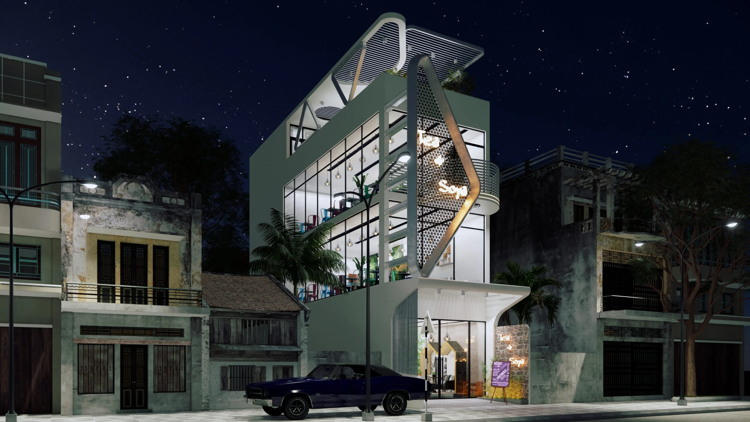 Exterior Modern Sketchup Model Free Download ID 101000501 (Tran Tan)