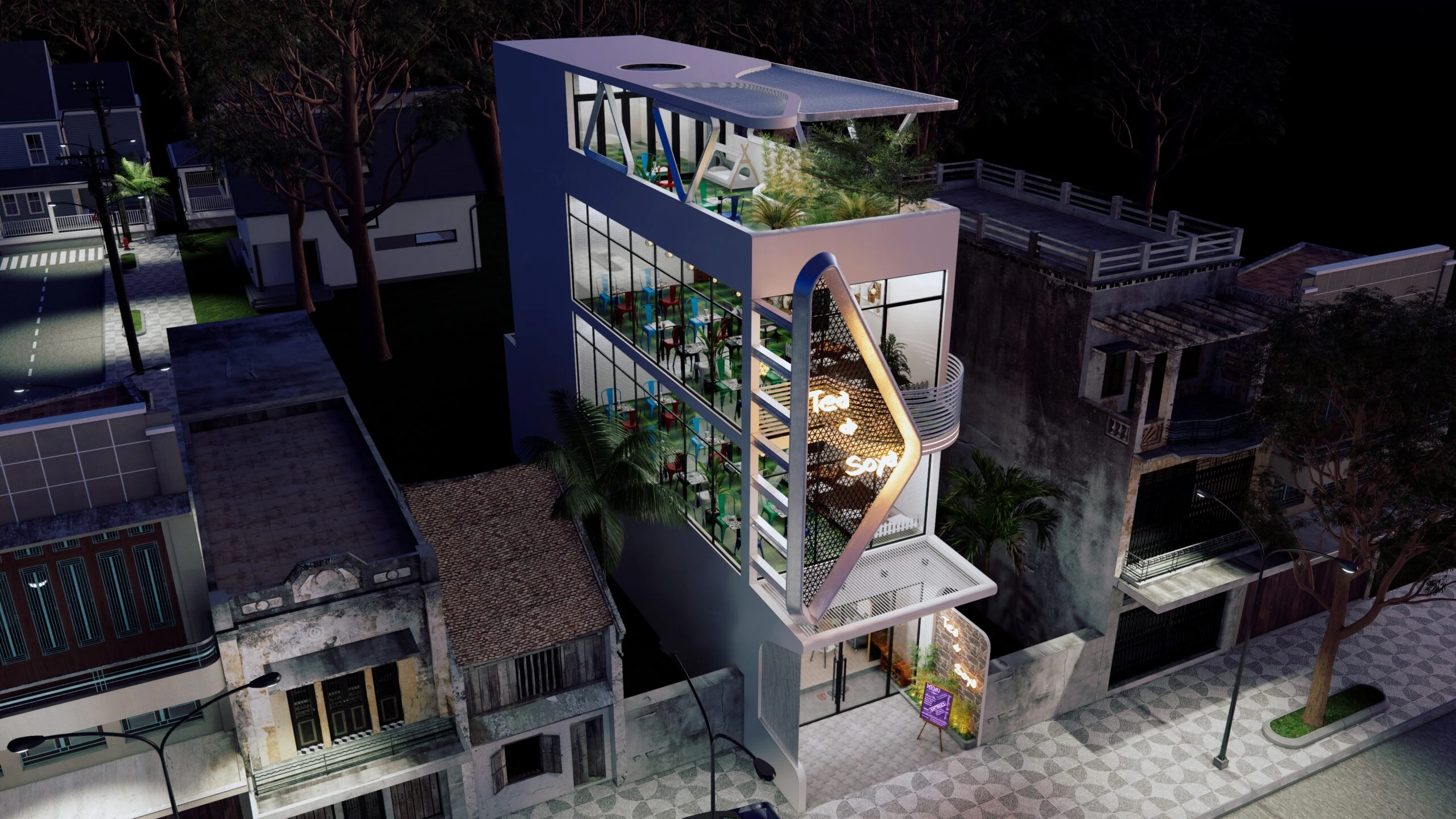 Exterior Modern Sketchup Model Free Download ID 101000501 (Tran Tan)