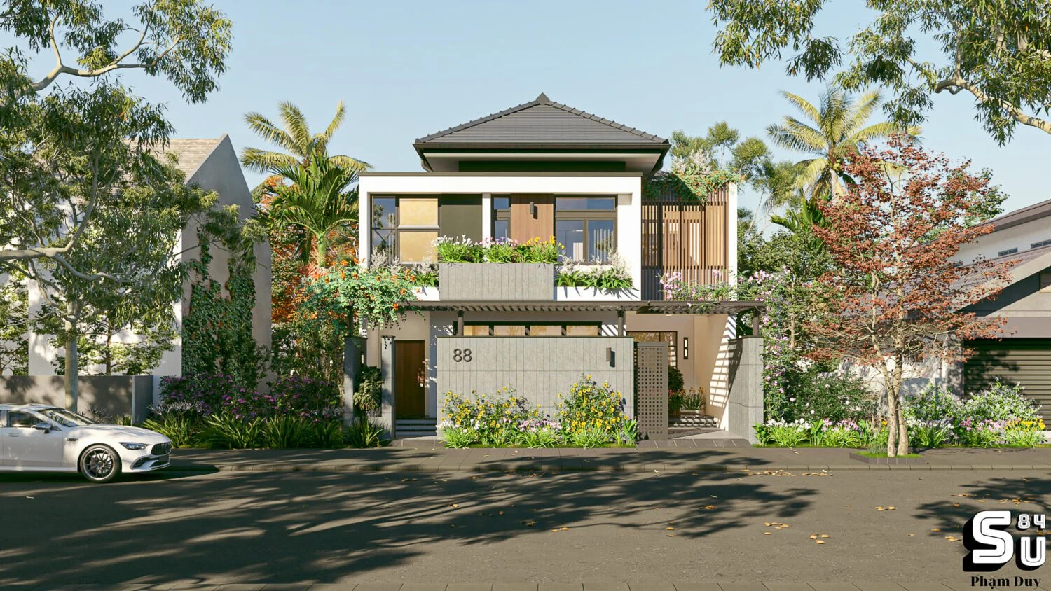 Exterior Modern Vray Free Sketchup Models Download ID 101000346 (Pham Duy)