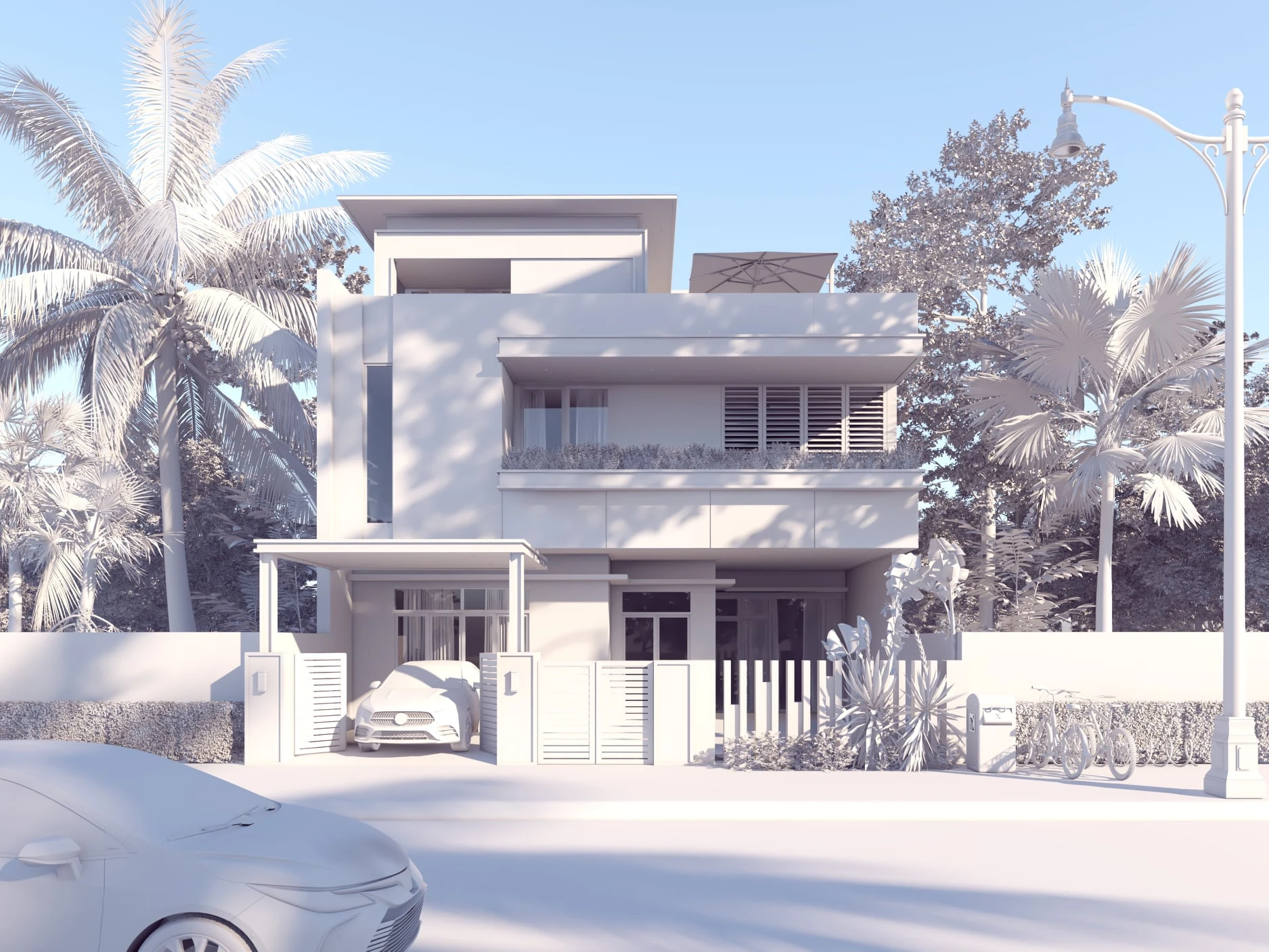 Exterior Modern Vray Free Sketchup Models ID 101000422 (Nguyen Bang)