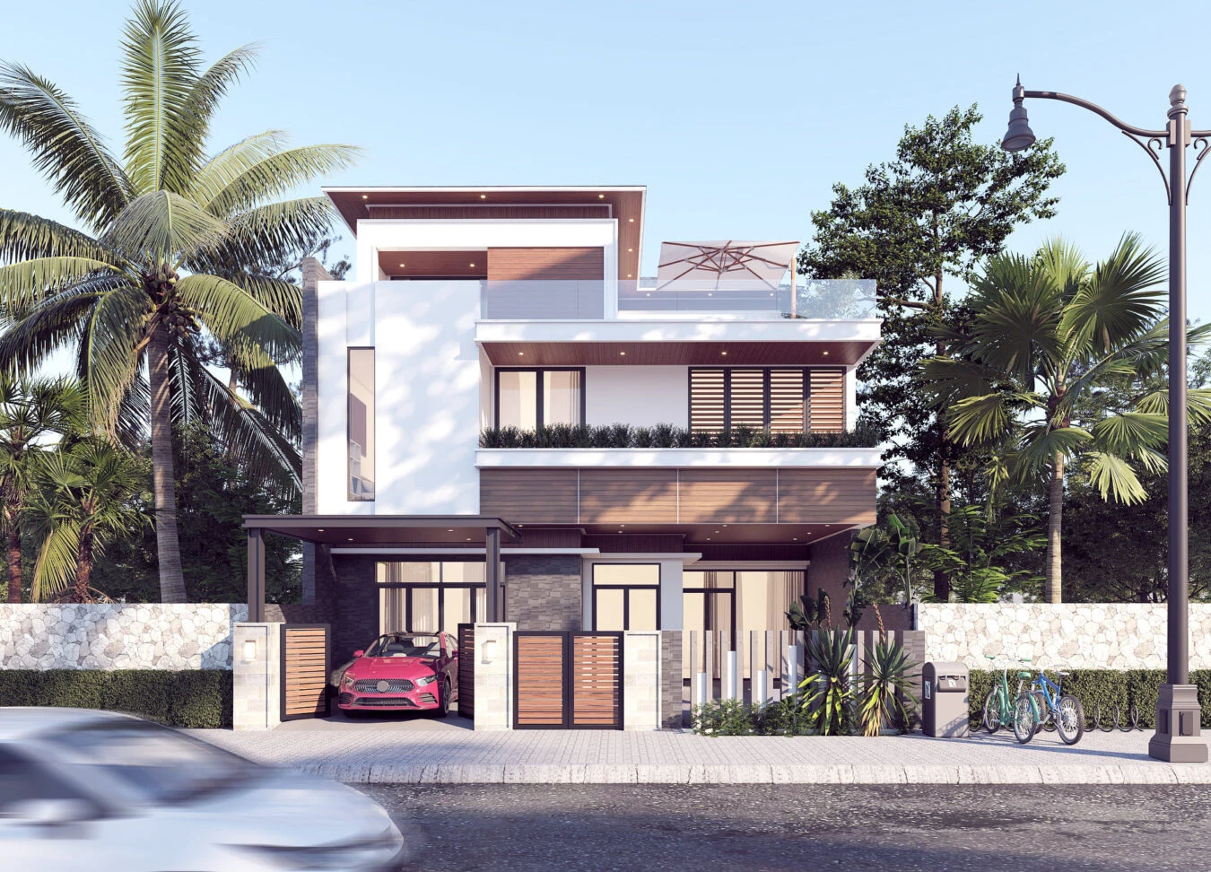 Exterior Modern Vray Free Sketchup Models ID 101000422 (Nguyen Bang)