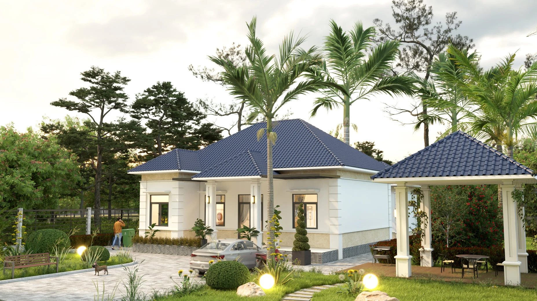 Exterior Modern Vray Sketchup Scene Download ID 101000478 (Duy)