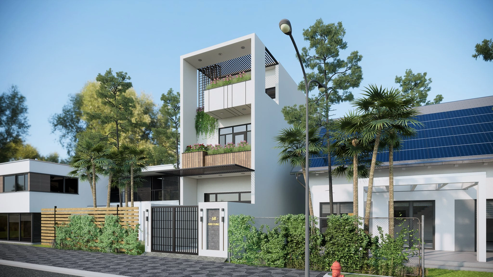 Exterior Sketchup Free Model Modern ID 101000580 (Duong Duong)
