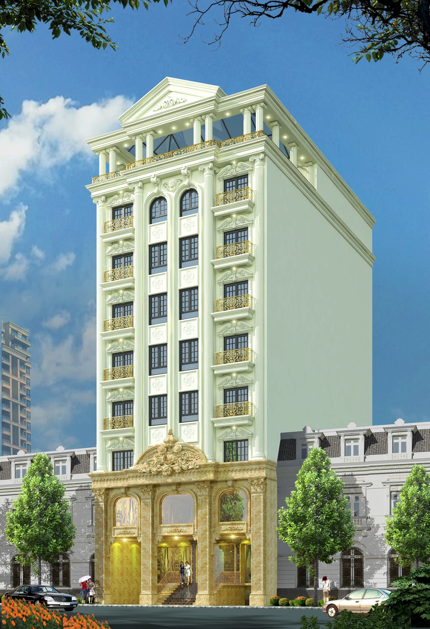 Exterior Sketchup Free Model Vray Classical ID 101000660 (Toan Hoang)