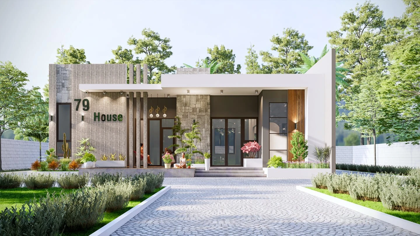 Exterior Sketchup Model Free Download Modern ID 101000511 (Quoc Viet)