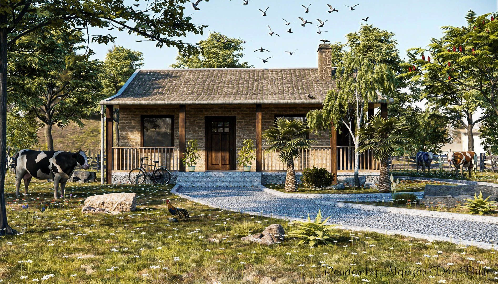 SketchUp Free Exterior Sketchup Scene Download Enscape Modern ID 101000608 (Nguyen Dac Binh)