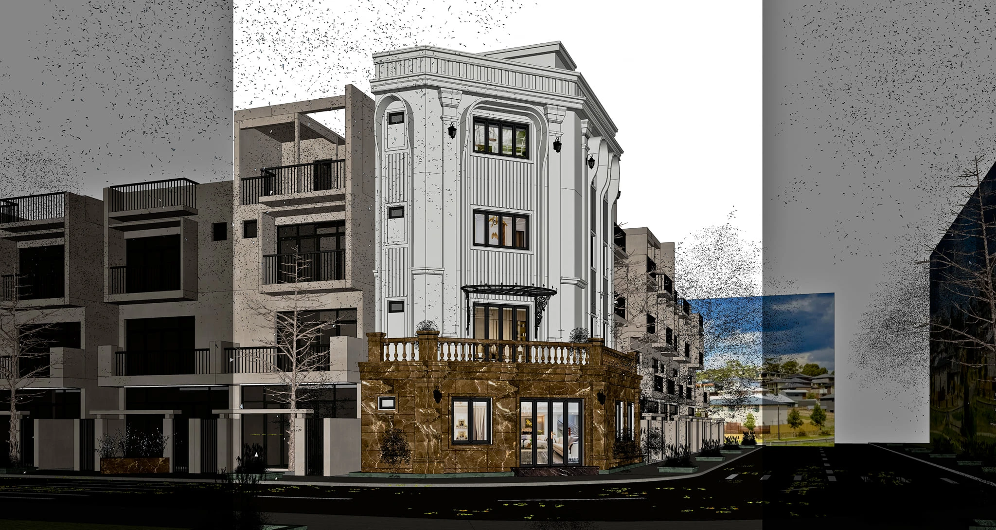 Exterior Sketchup Scene Download Modern ID 101000398 (Do Duc Minh)