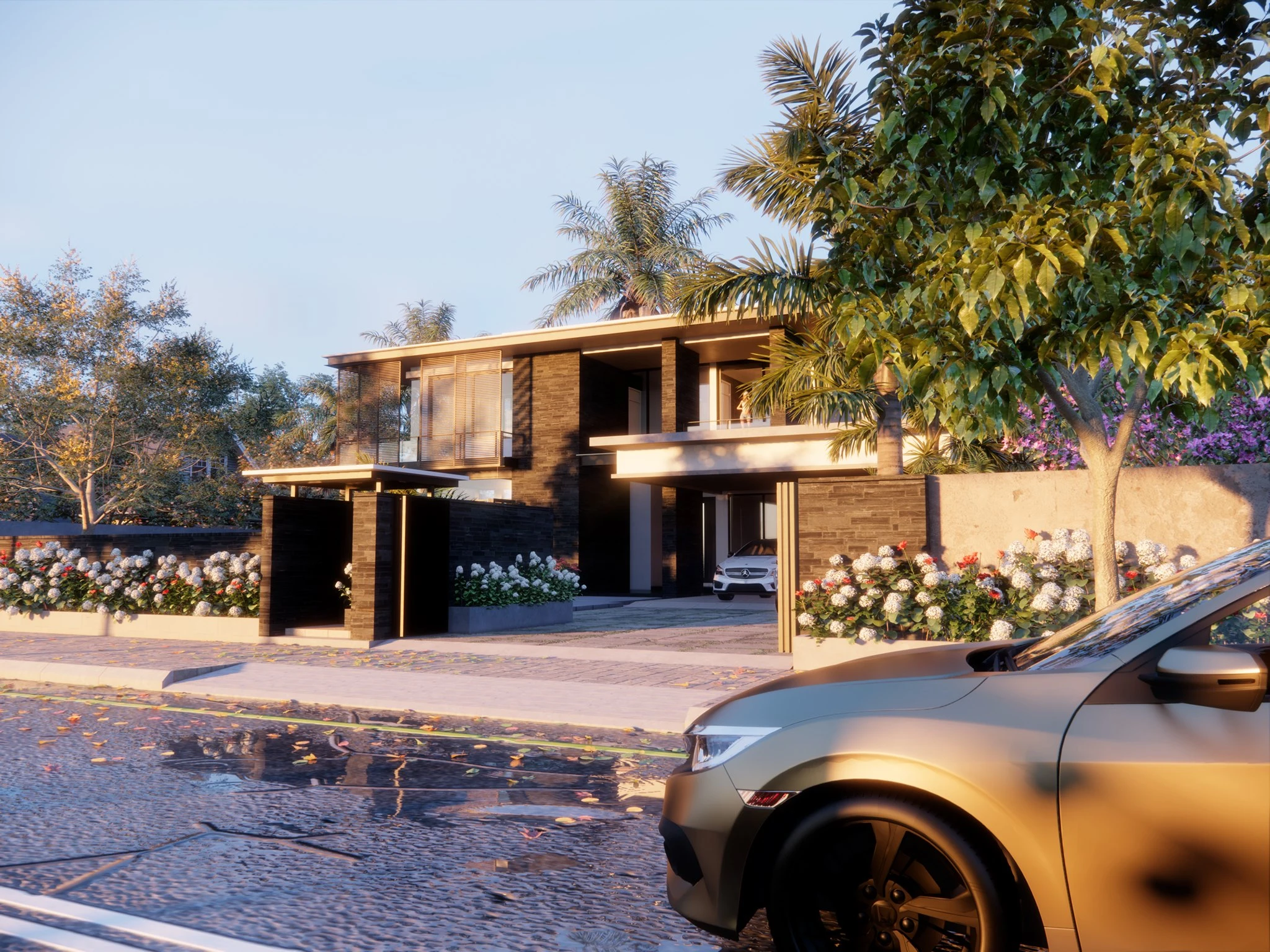 SketchUp Free Exterior Sketchup Scene Free Download Enscape Modern ID 101000513 (Thoai Tran)