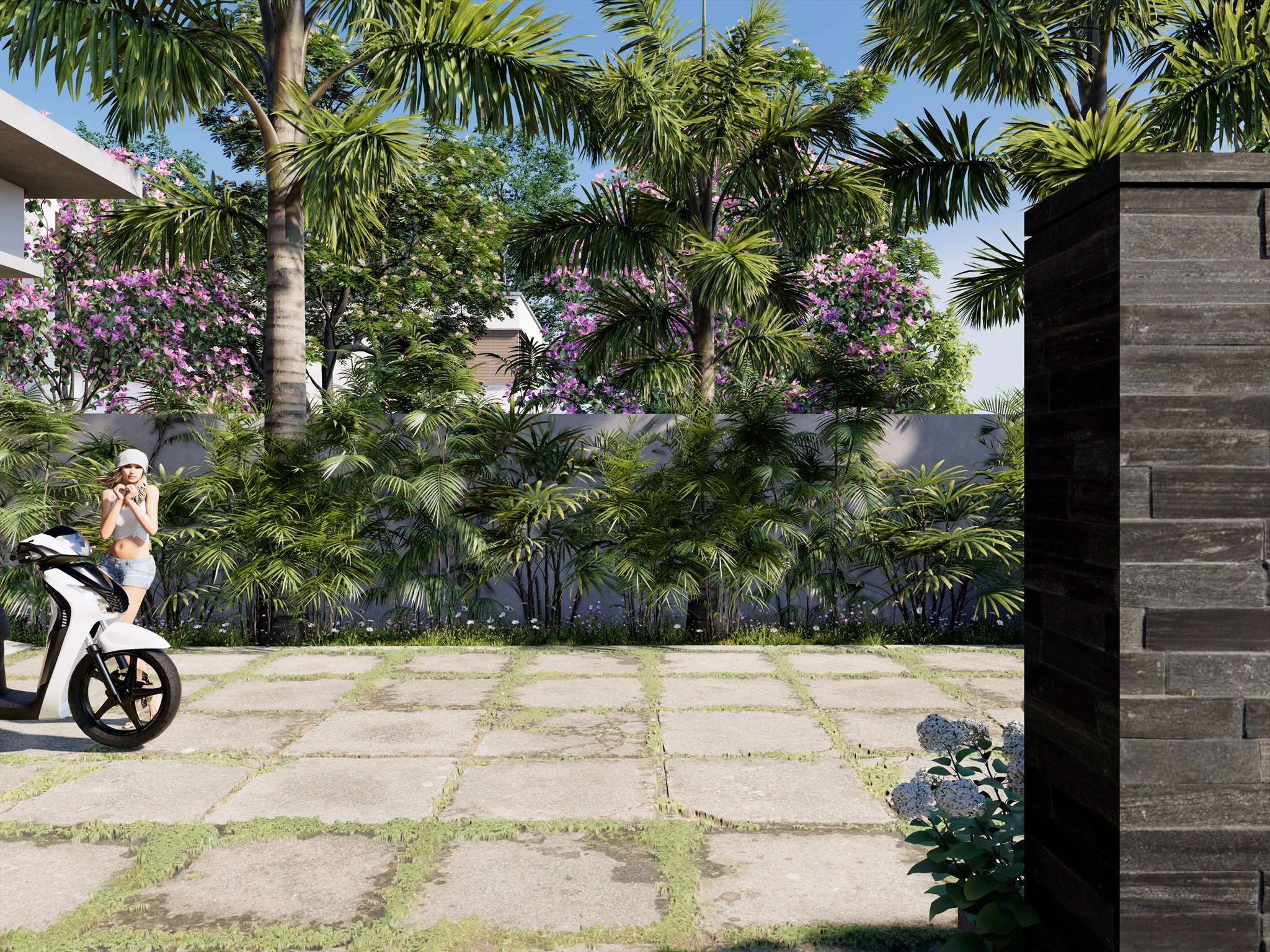 SketchUp Free Exterior Sketchup Scene Free Download Enscape Modern ID 101000513 (Thoai Tran)