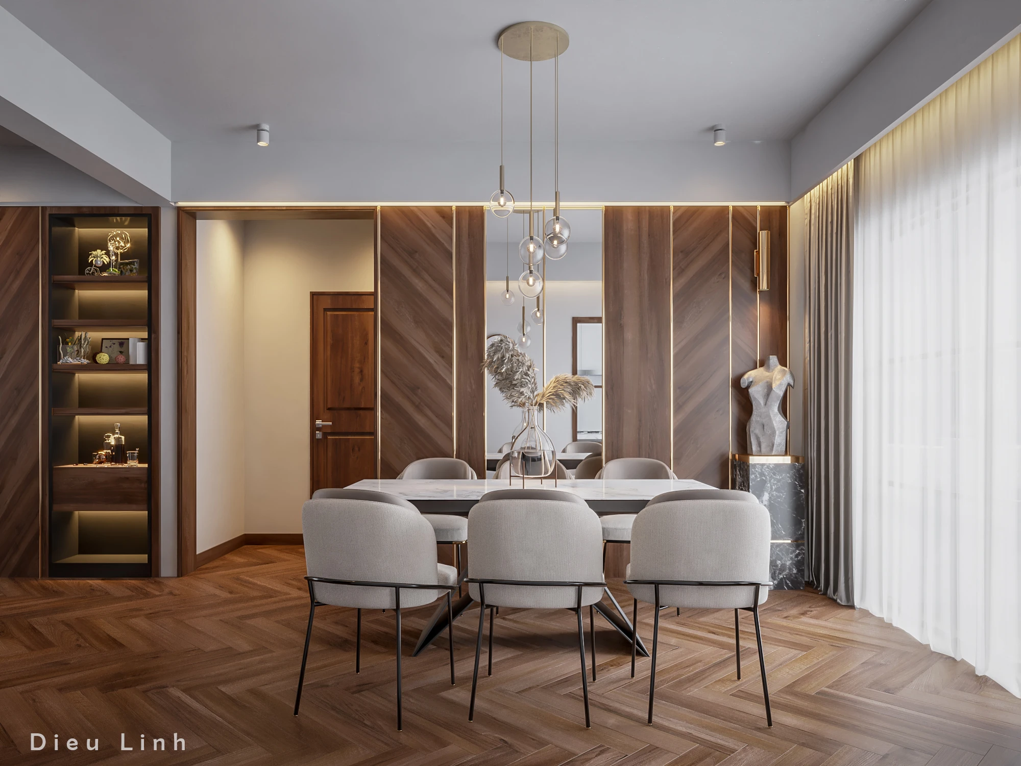 Free Download SketchUp Models Modern Apartment Vray ID 106000165 (Dieu Linh)