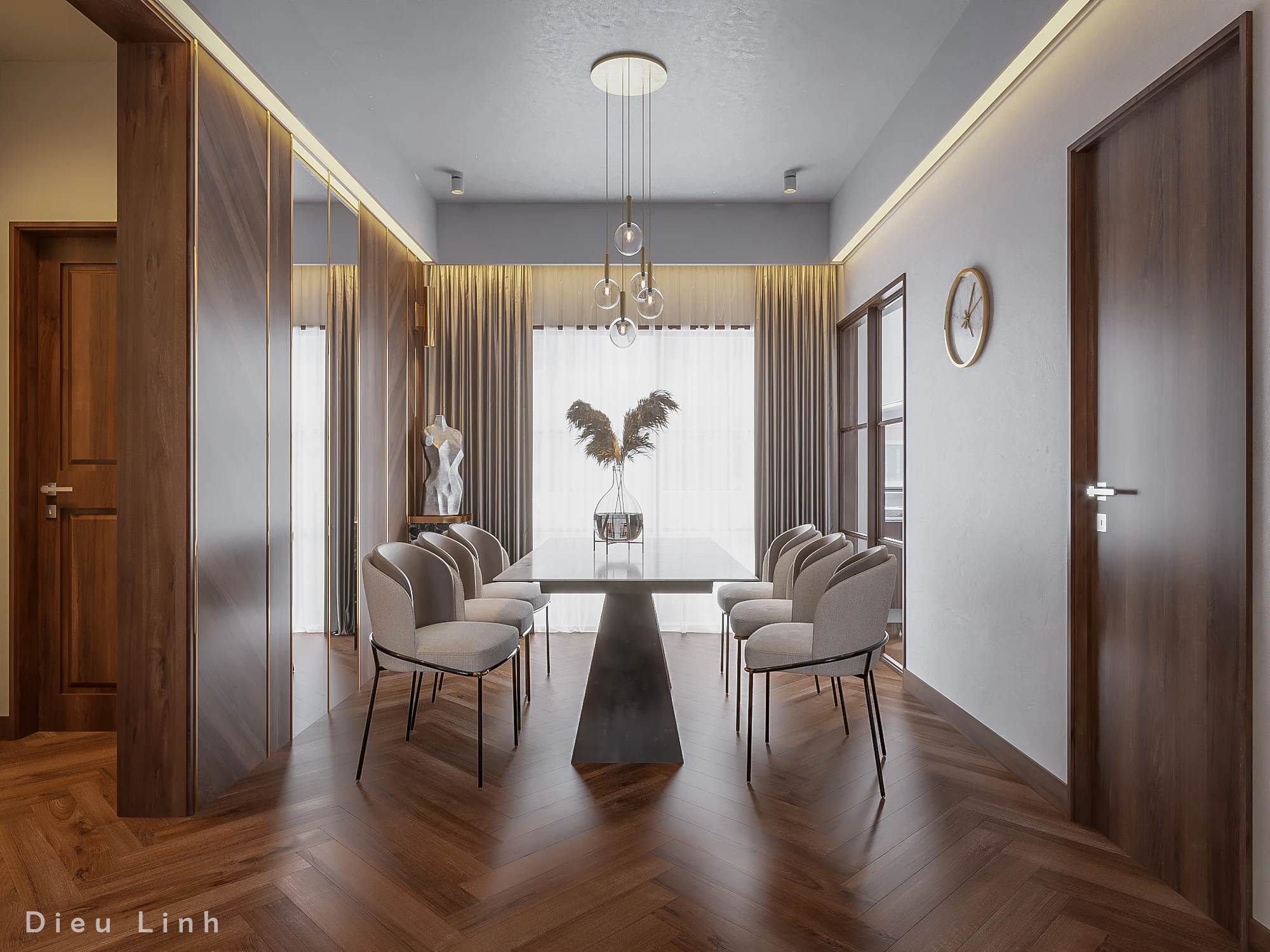 Free Download SketchUp Models Modern Apartment Vray ID 106000165 (Dieu Linh)