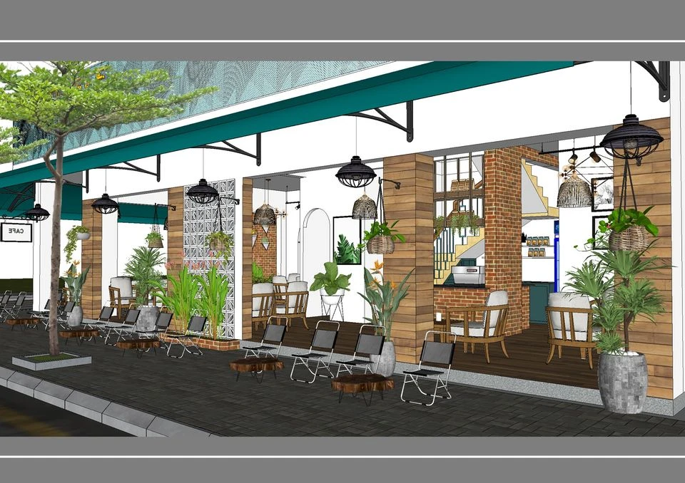 SketchUp Free Free Download SketchUp Models Modern Coffee Shop Enscape ID 108000065 (Nga Nguyen)