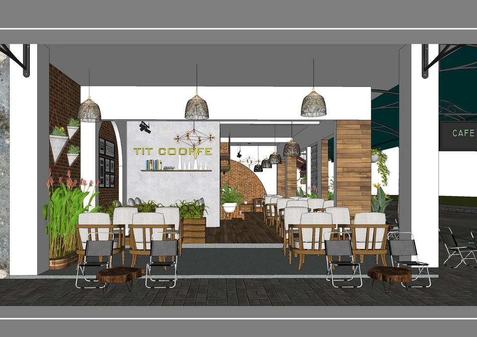 SketchUp Free Free Download SketchUp Models Modern Coffee Shop Enscape ID 108000065 (Nga Nguyen)