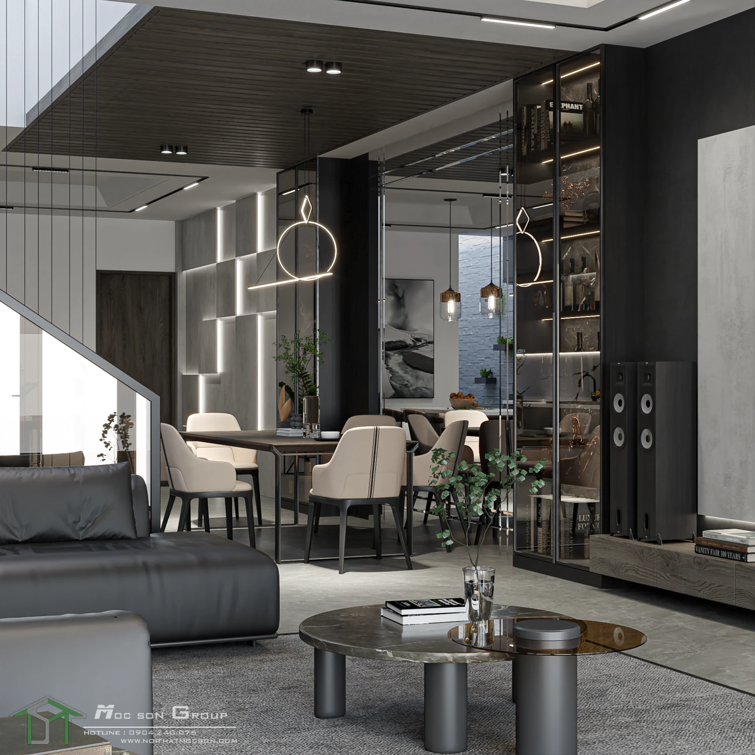 SketchUp Free Free Download SketchUp Models Modern Living Room - Dining Room Vray ID 218000147 (Danh Nam)