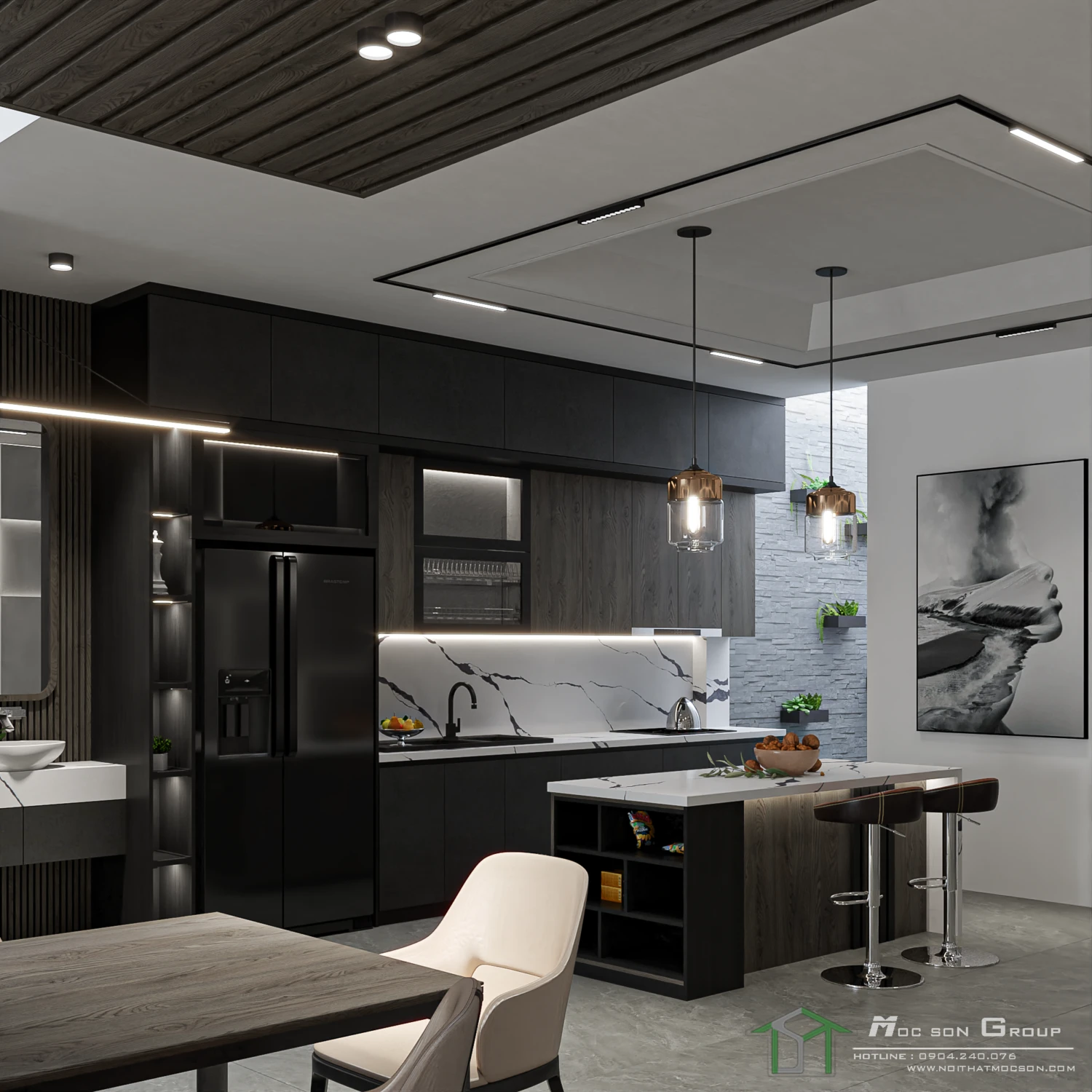 SketchUp Free Free Download SketchUp Models Modern Living Room - Dining Room Vray ID 218000147 (Danh Nam)