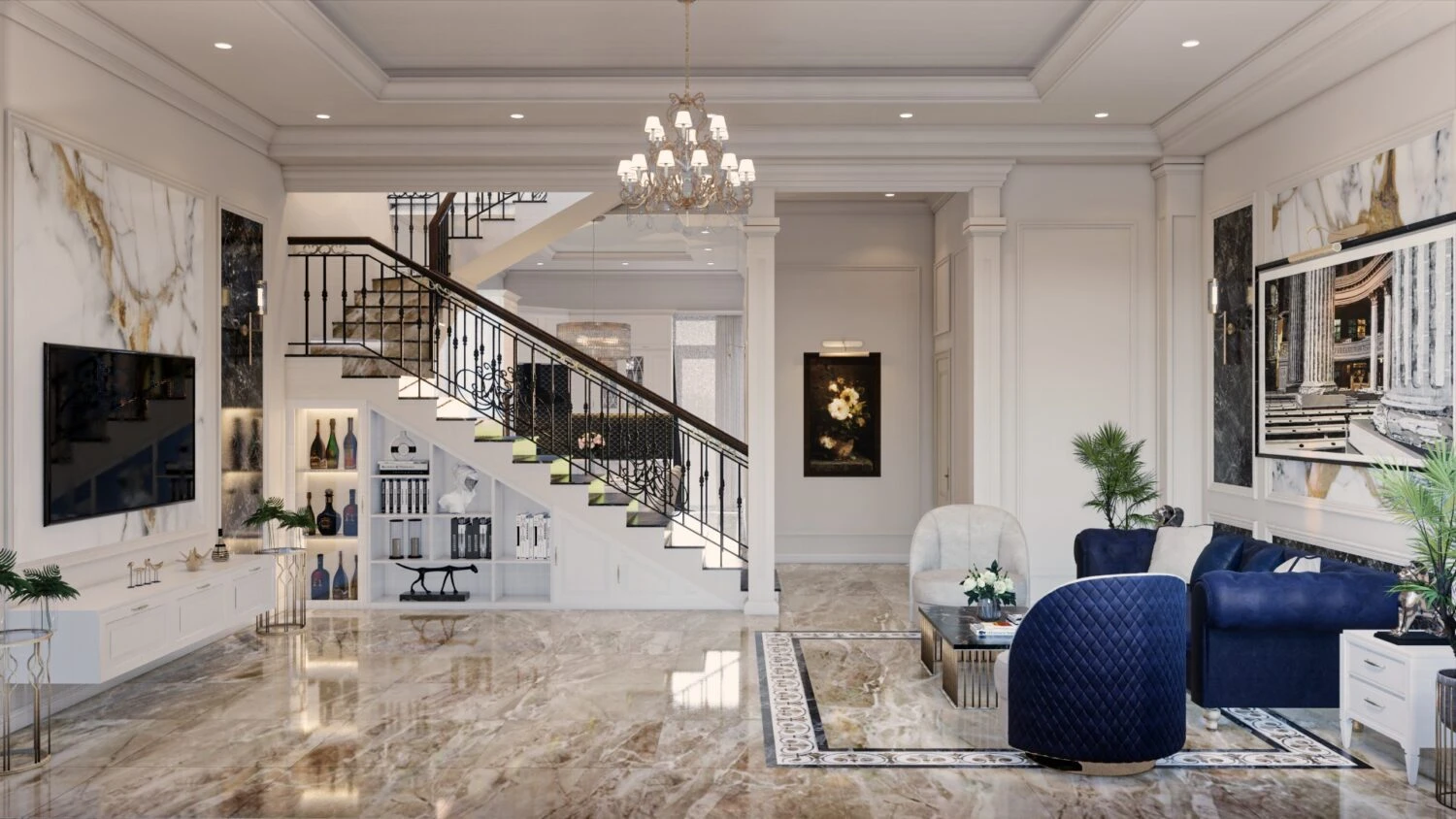 Free Download SketchUp Models Modern Living Room Enscape ID 100000377 (Tuan Quang)