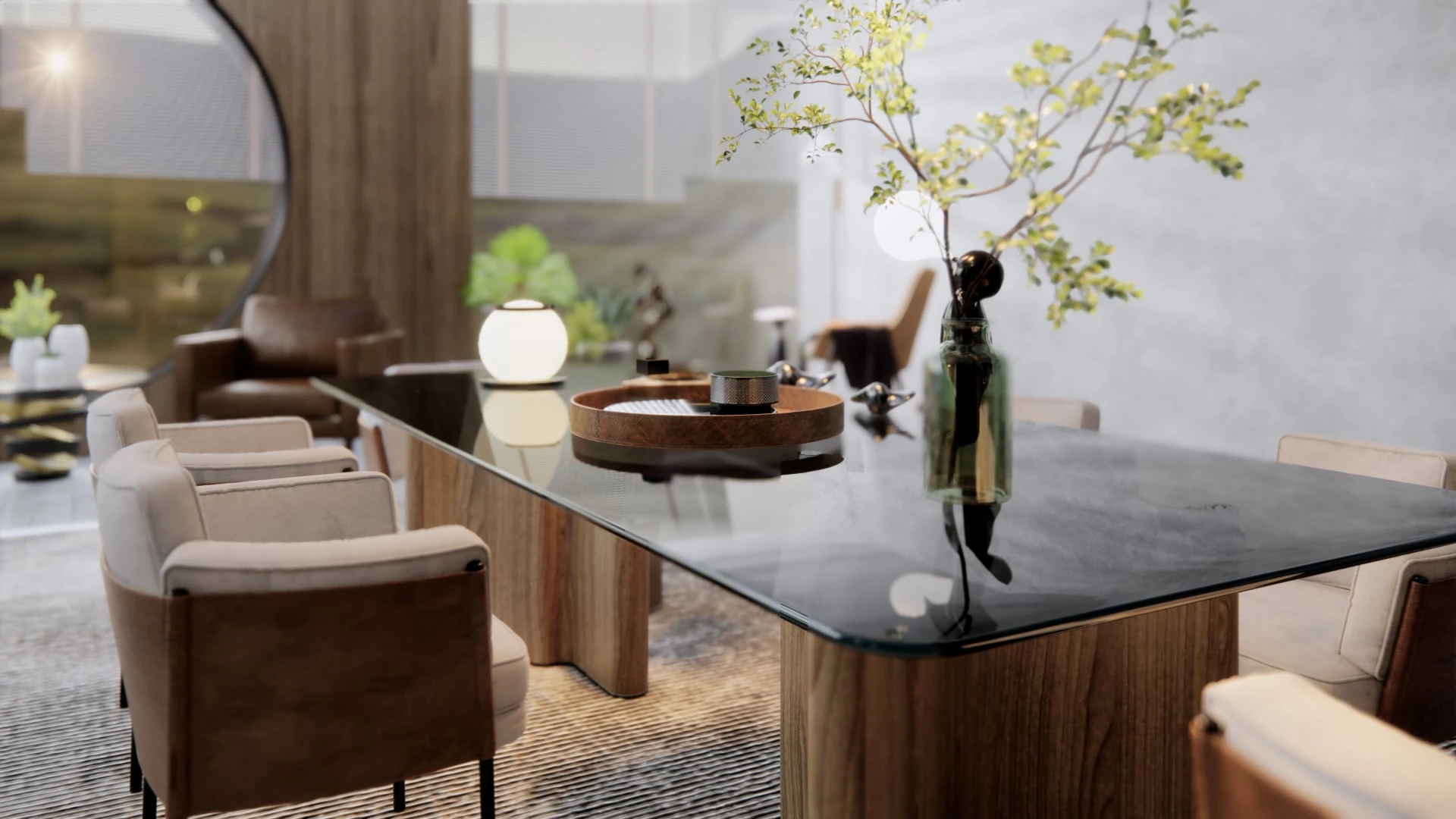 Free SketchUp Models Download Enscape Modern Dining Room ID 104000024 (Anh Khai)