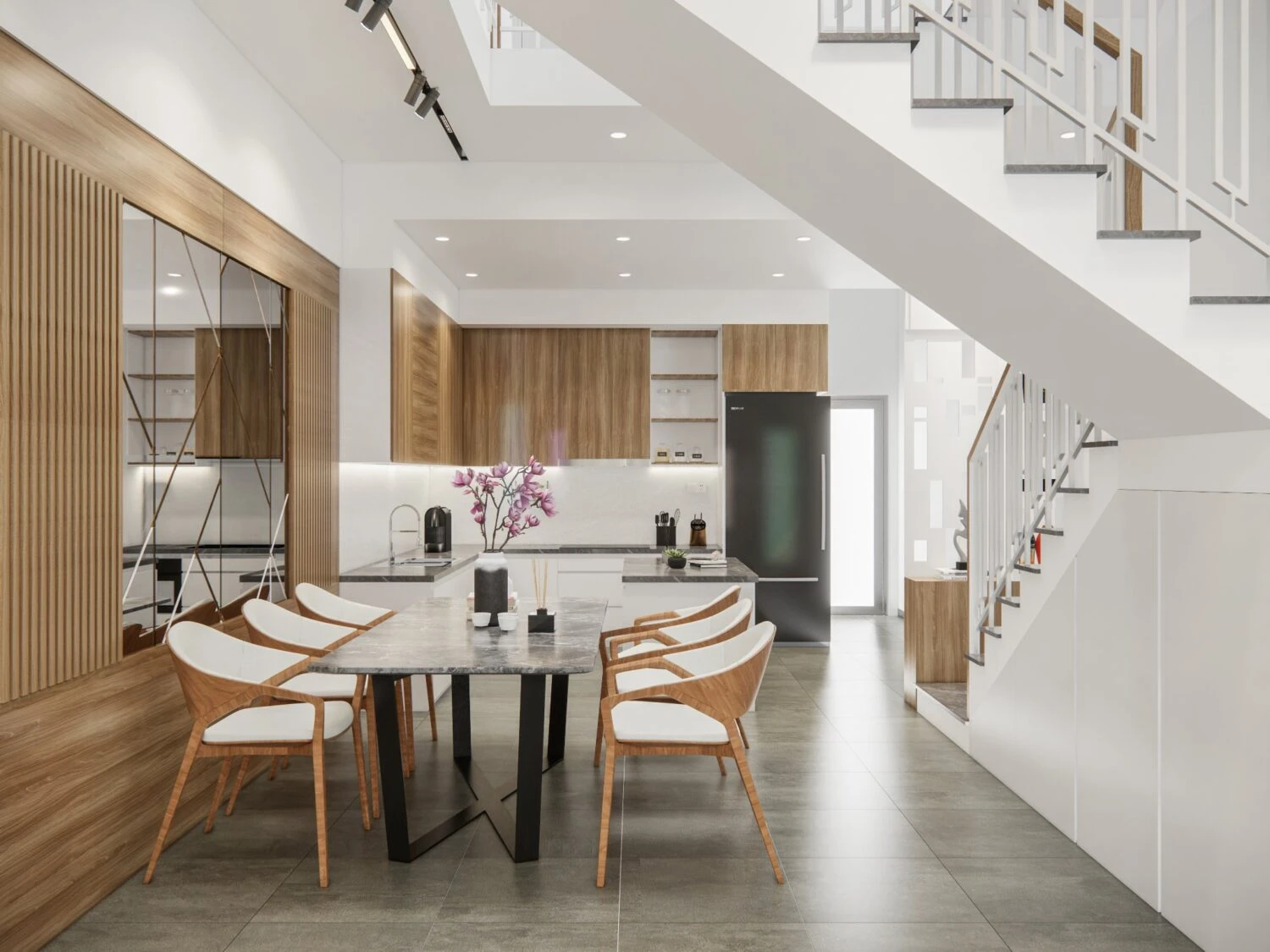 Free SketchUp Models Download Enscape Modern Living Room - Dining Room ID 218000138 (Tuan Quang)