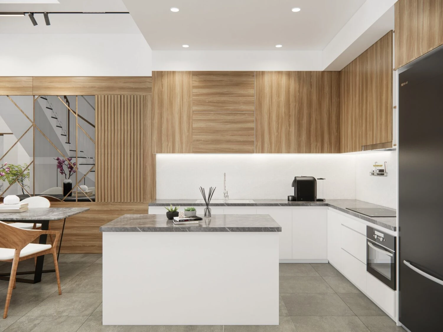 Free SketchUp Models Download Enscape Modern Living Room - Dining Room ID 218000138 (Tuan Quang)