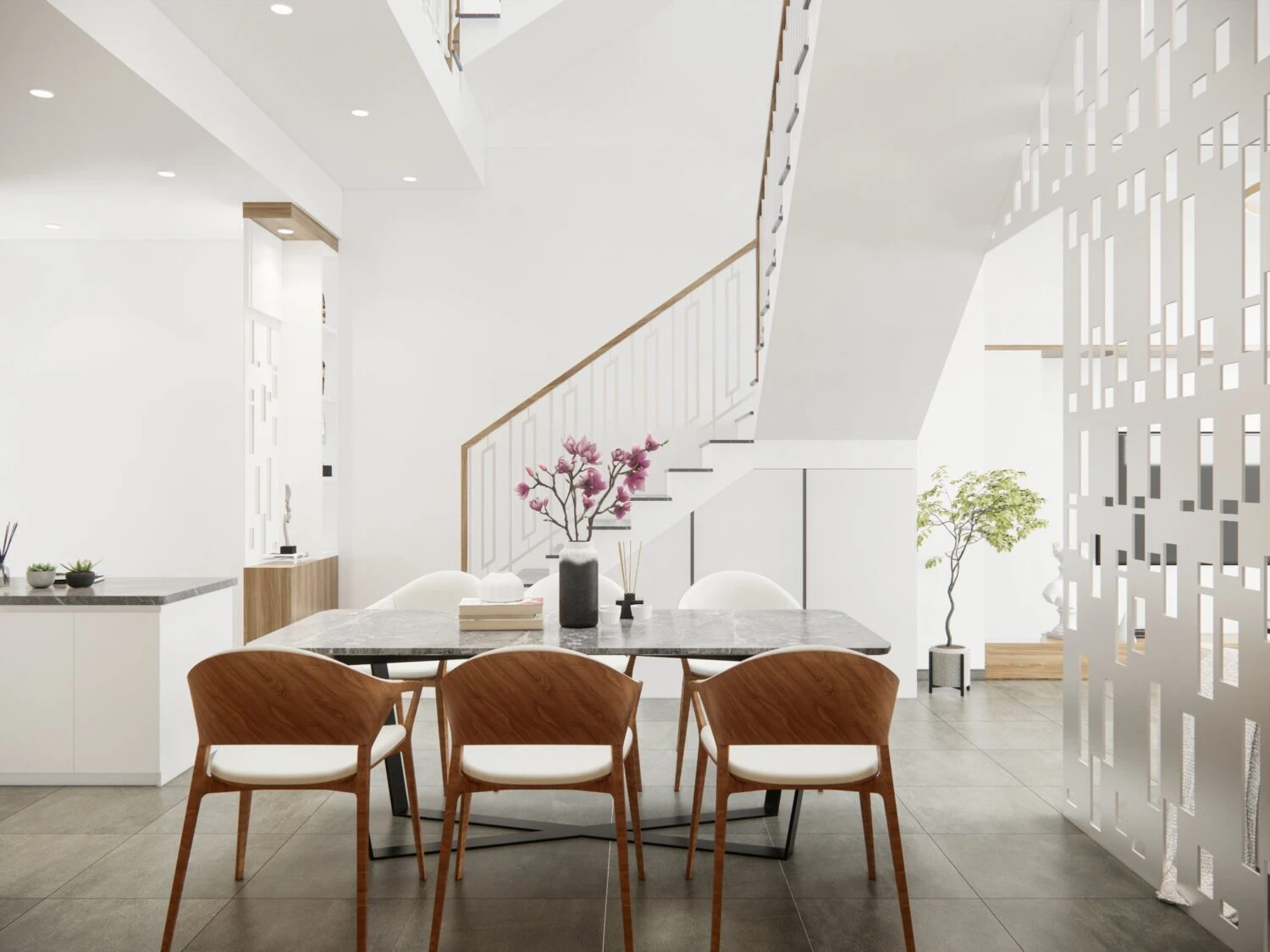 Free SketchUp Models Download Enscape Modern Living Room - Dining Room ID 218000138 (Tuan Quang)