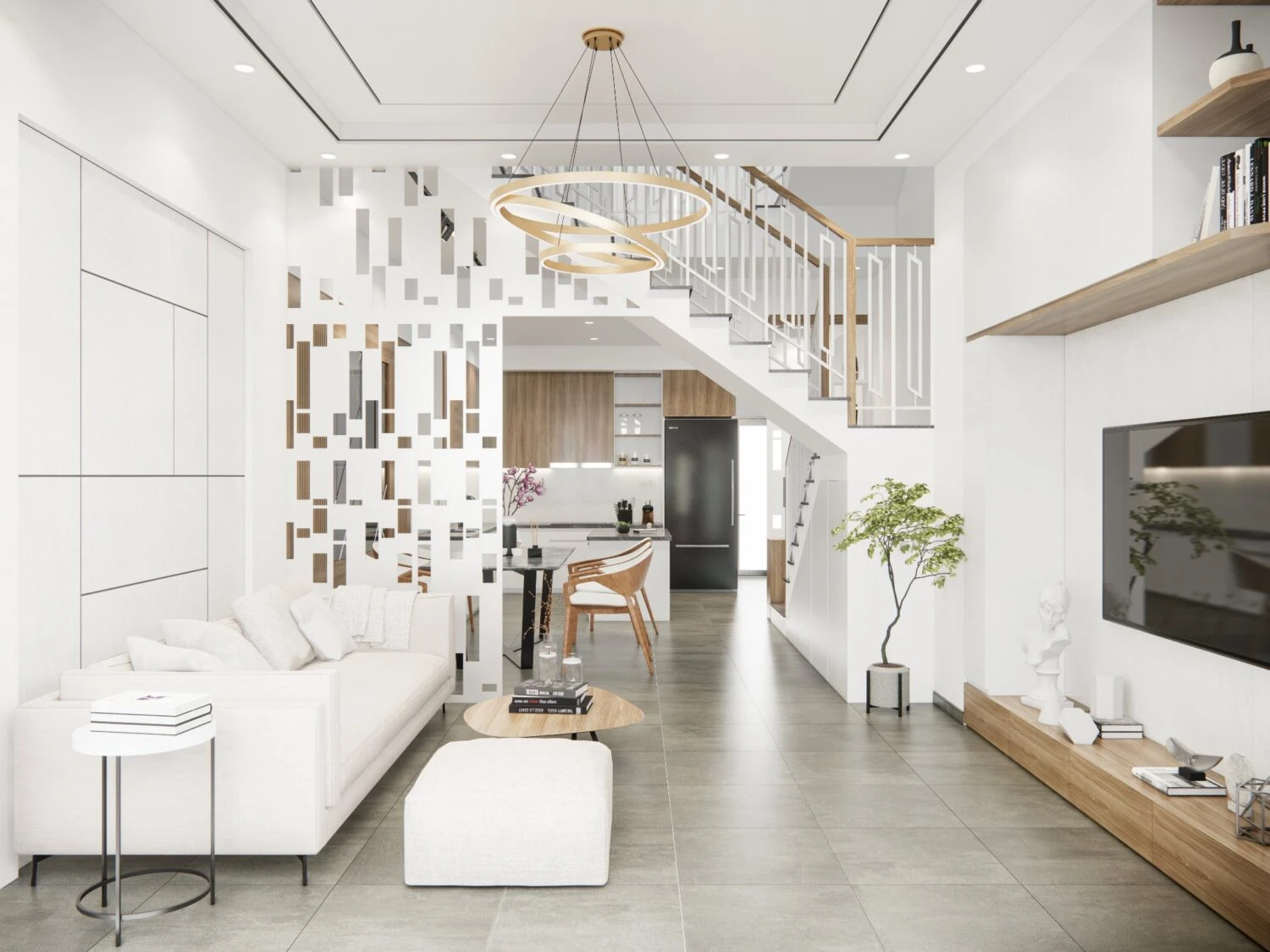 Free SketchUp Models Download Enscape Modern Living Room - Dining Room ID 218000138 (Tuan Quang)