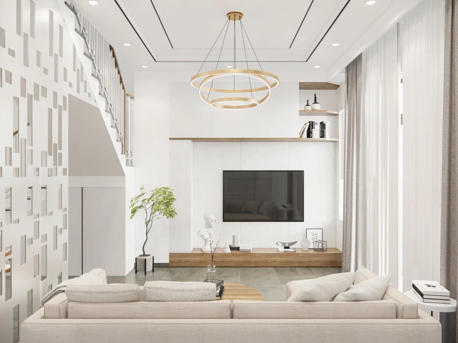 Free SketchUp Models Download Enscape Modern Living Room - Dining Room ID 218000138 (Tuan Quang)