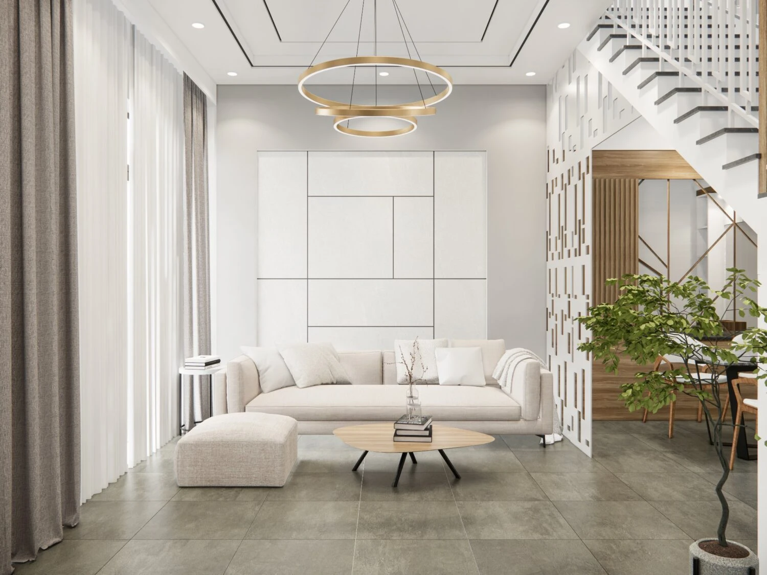 Free SketchUp Models Download Enscape Modern Living Room - Dining Room ID 218000138 (Tuan Quang)