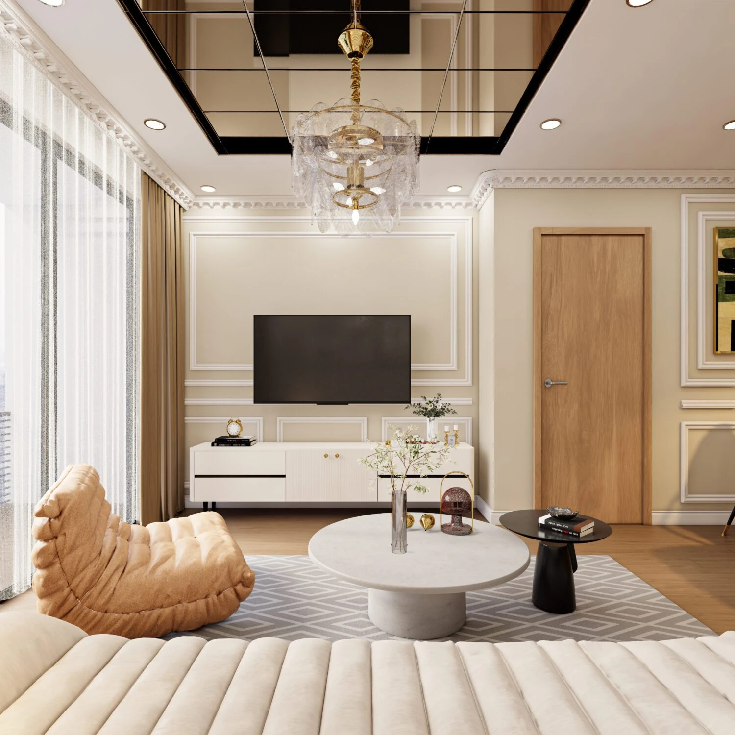 Free SketchUp Models Download Enscape Modern Living Room - Dining Room ID 218000168 (Mai Duy Tuyen)