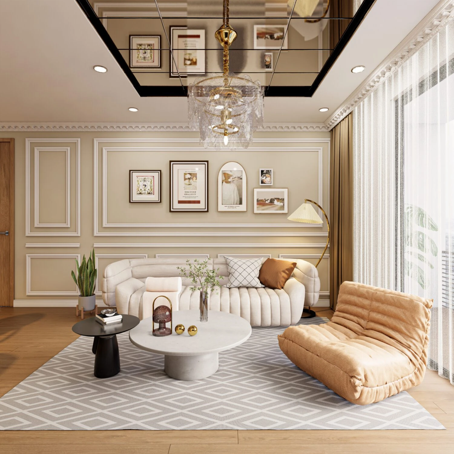 Free SketchUp Models Download Enscape Modern Living Room - Dining Room ID 218000168 (Mai Duy Tuyen)