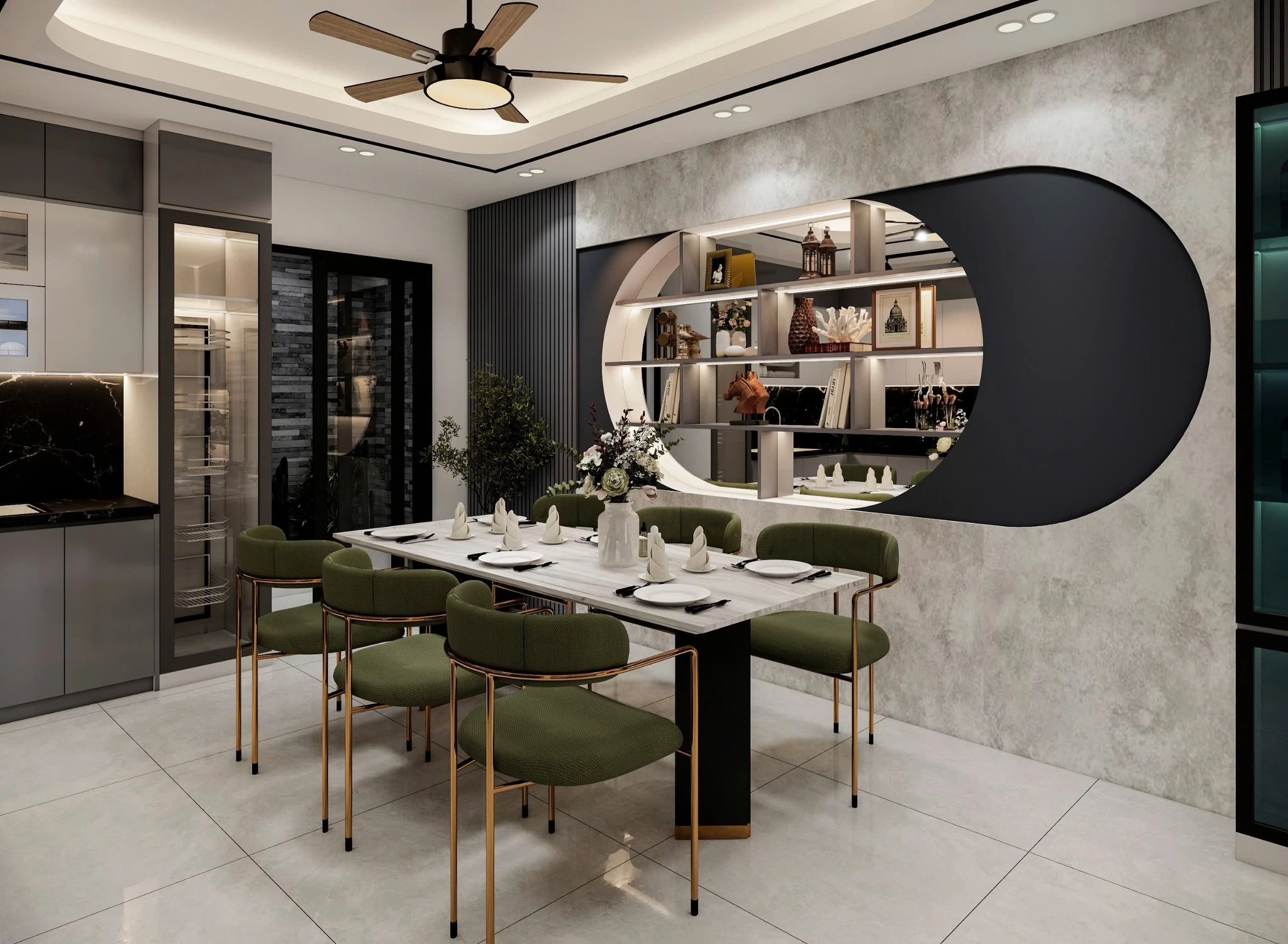 Free SketchUp Models Download Enscape Modern Living Room - Dining Room ID 218000228 (Do Long)