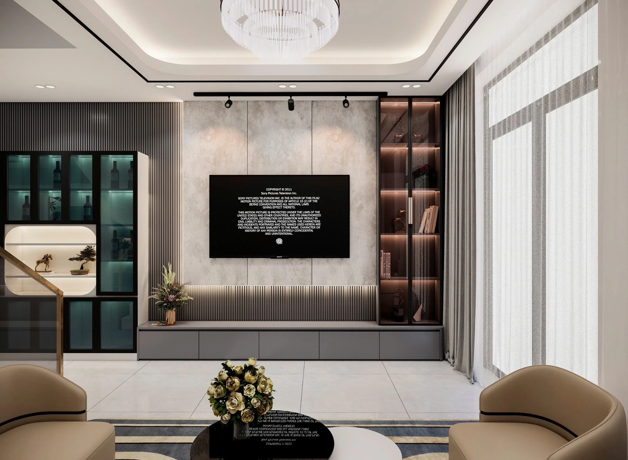 Free SketchUp Models Download Enscape Modern Living Room - Dining Room ID 218000228 (Do Long)