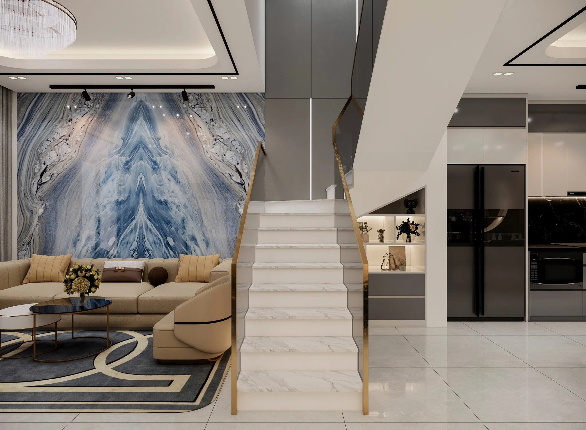 Free SketchUp Models Download Enscape Modern Living Room - Dining Room ID 218000228 (Do Long)