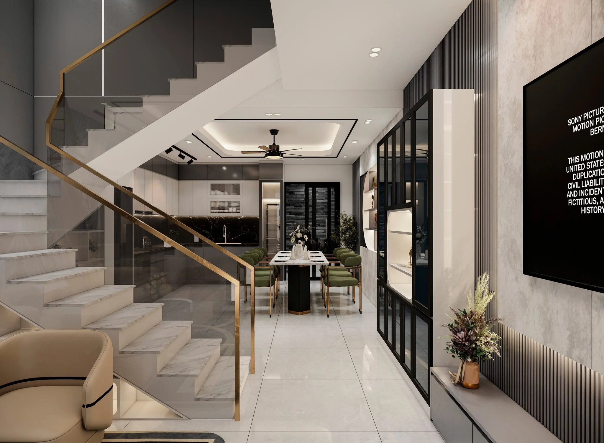 Free SketchUp Models Download Enscape Modern Living Room - Dining Room ID 218000228 (Do Long)