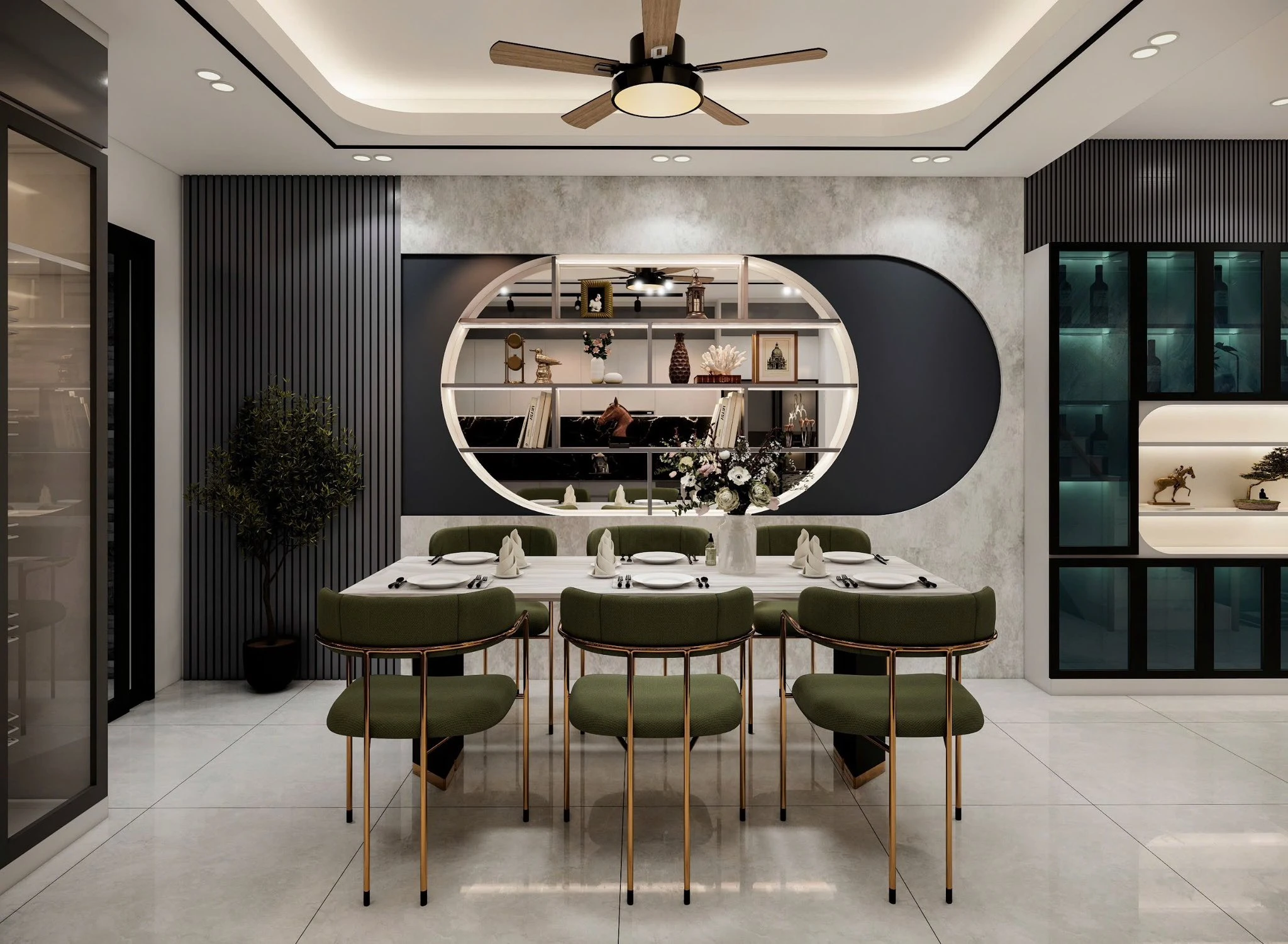 Free SketchUp Models Download Enscape Modern Living Room - Dining Room ID 218000228 (Do Long)