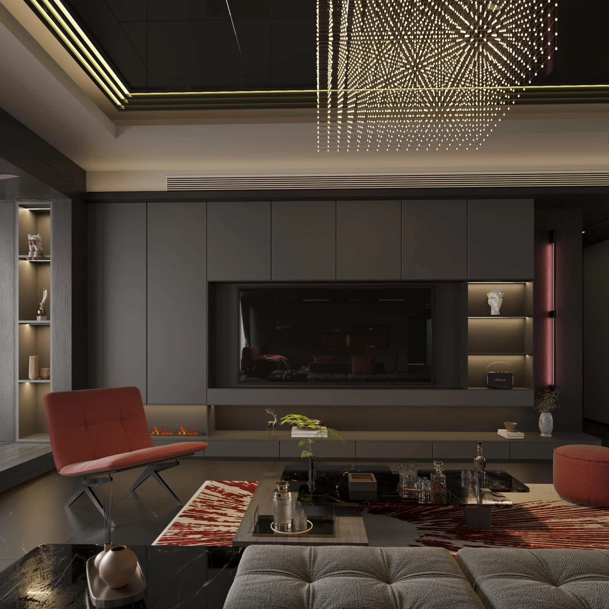 Free SketchUp Models Download Vray Modern Living Room ID 100000428 (Phan Thuc)